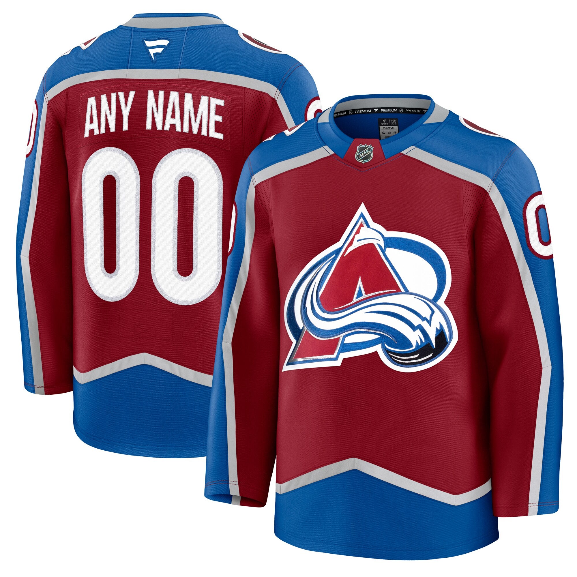 Colorado Avalanche Fanatics Burgundy Home Premium Custom Jersey