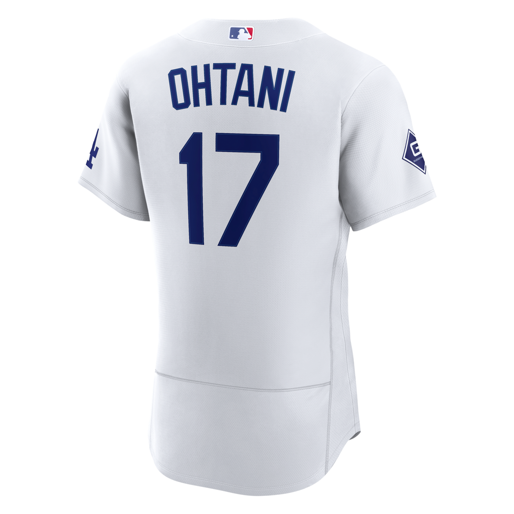 Los Angeles Dodgers Shohei Ohtani Nike White Home Authentic Sponsor Patch Jersey