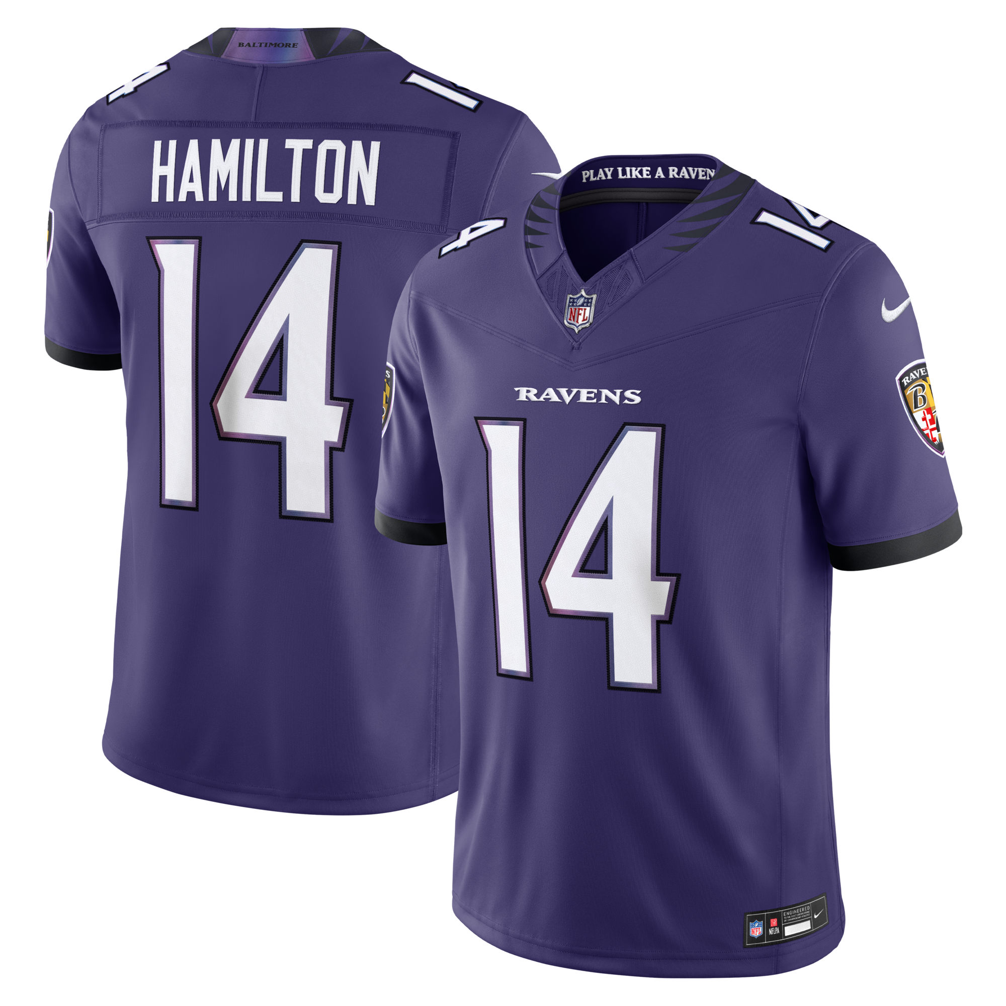 Baltimore Ravens Kyle Hamilton Nike Purple Team Vapor F.U.S.E. Stitched Limited Jersey