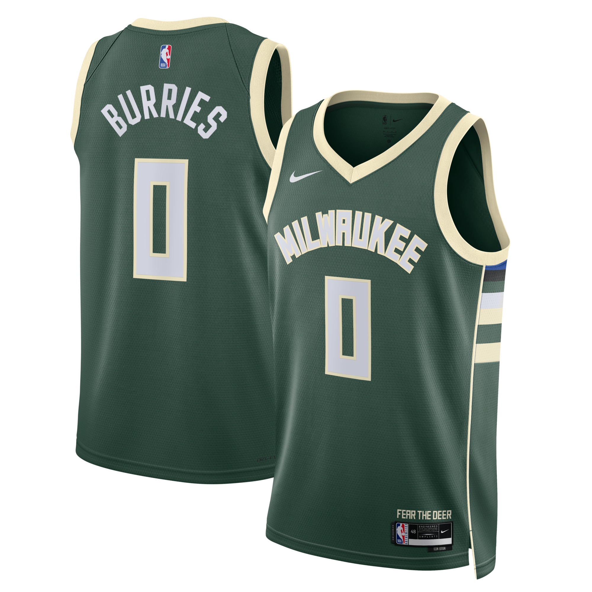 Milwaukee Bucks Nike Icon Swingman Jersey - Green - Brayden Burries