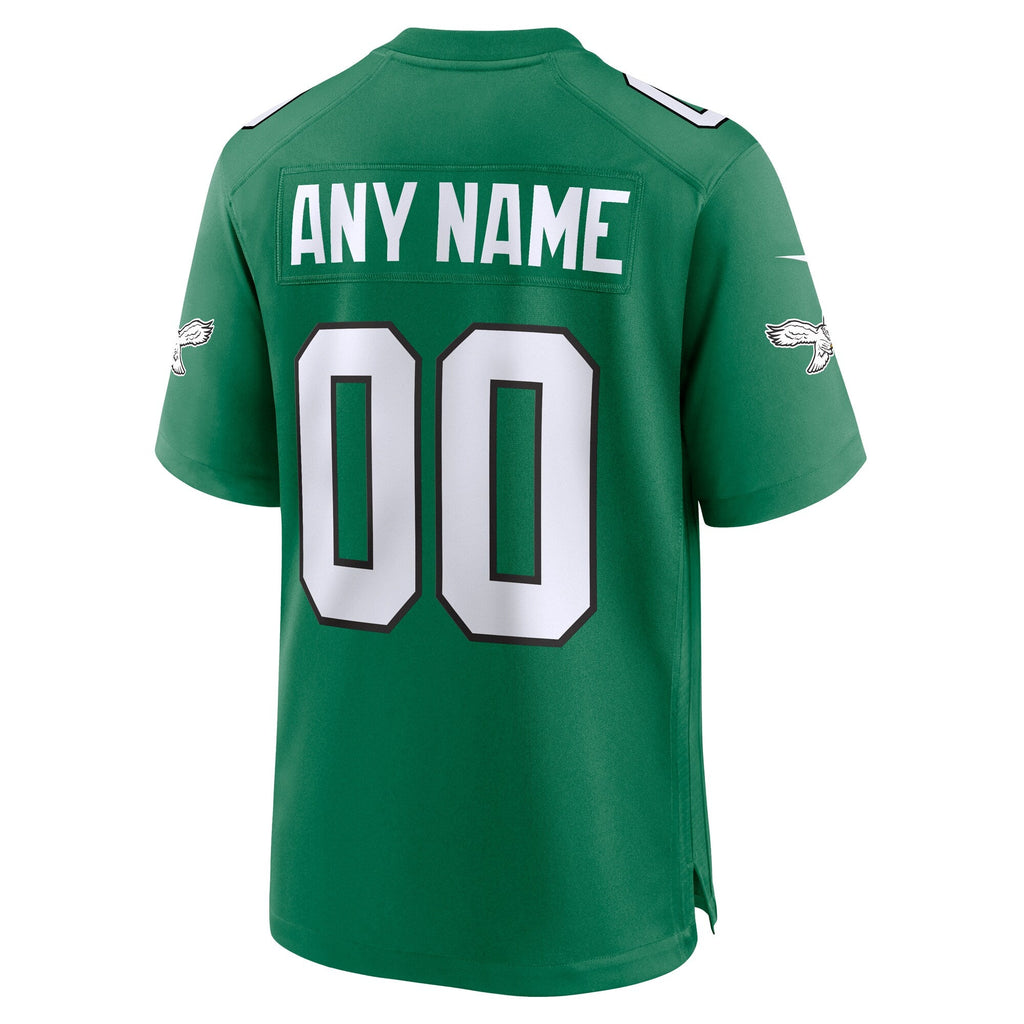 Philadelphia Eagles Nike Kelly Green Alternate Custom Game Jersey