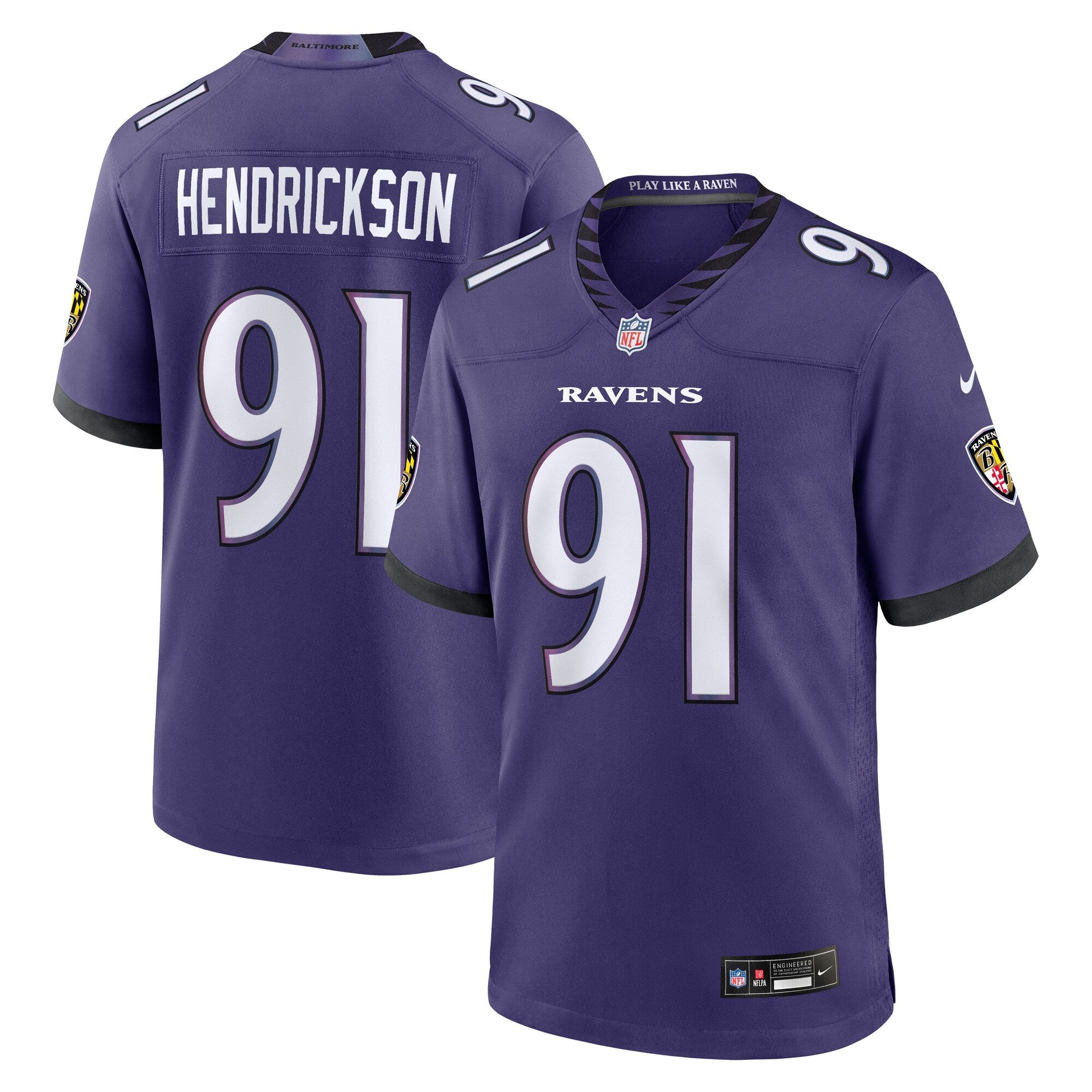 Baltimore Ravens Trey Hendrickson Nike Purple Team Game Jersey