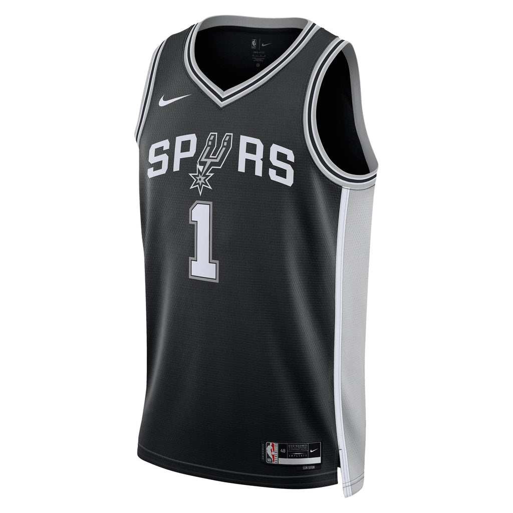 San Antonio Spurs Nike Icon Edition Swingman Jersey - Black - Victor Wembanyama