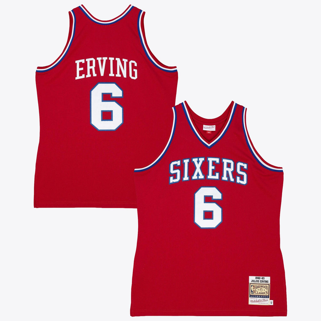 Philadelphia 76ers Mitchell & Ness Julius Erving 82-83 Authentic Road Jersey - Scarlet