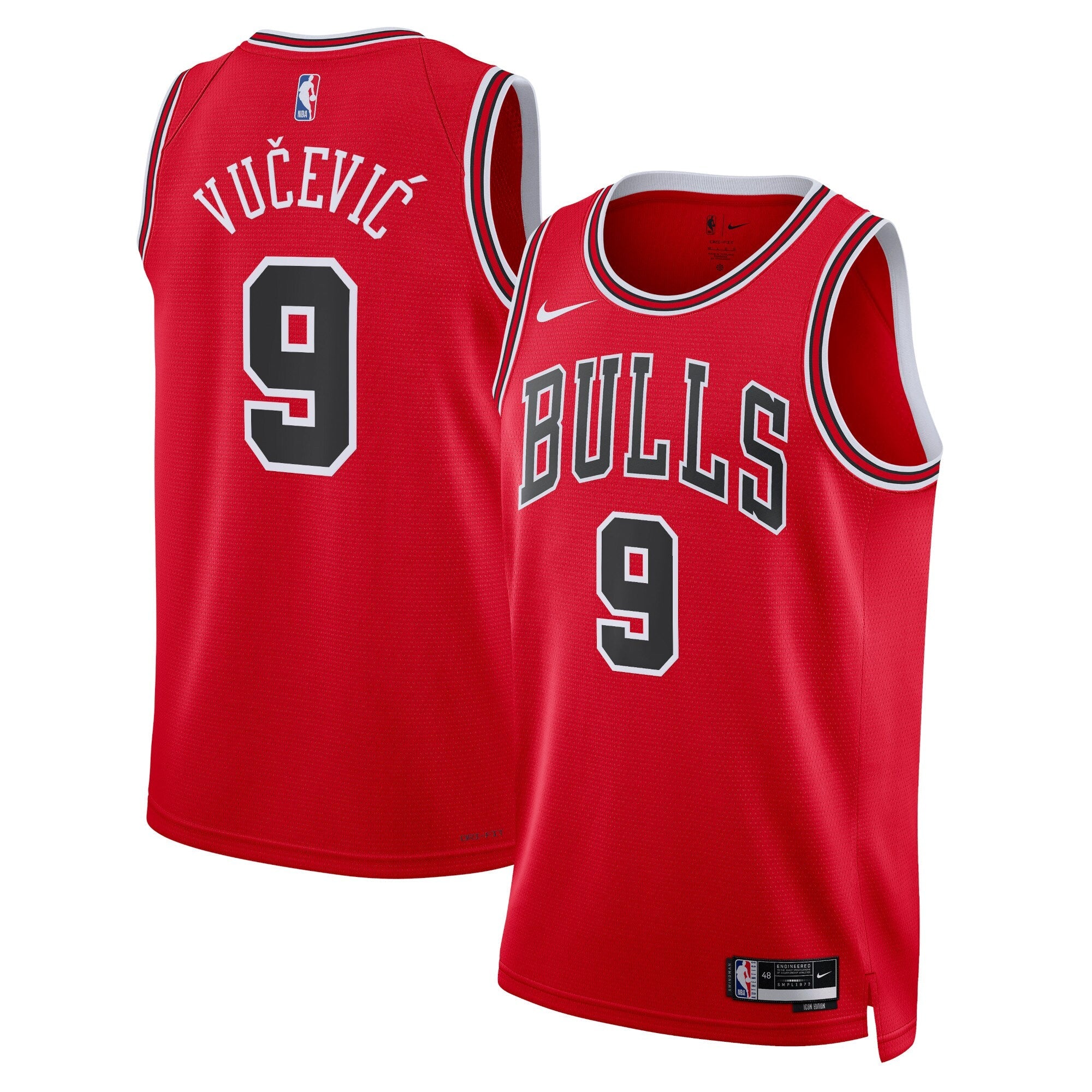 Chicago Bulls Nike Icon Edition Swingman Jersey - Red - Nikola Vu?evi?