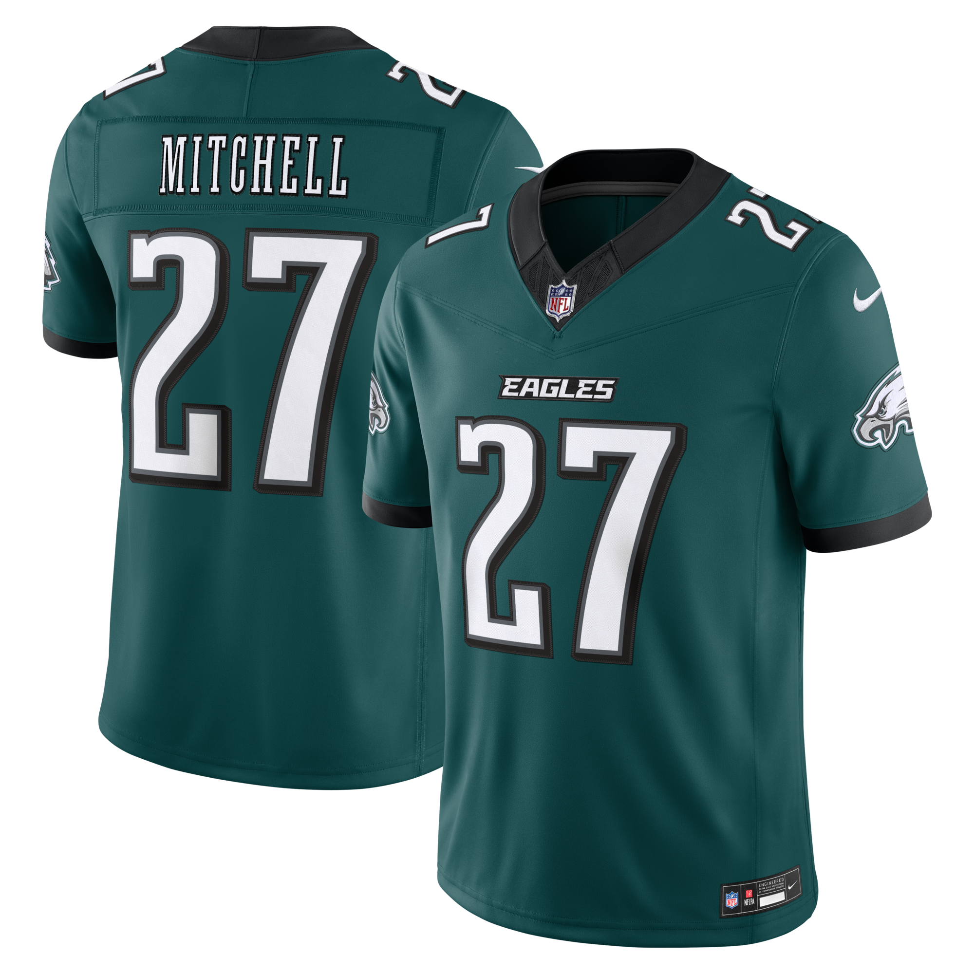 Philadelphia Eagles Quinyon Mitchell Nike Midnight Green Team Vapor F.U.S.E. Stitched Limited Jersey