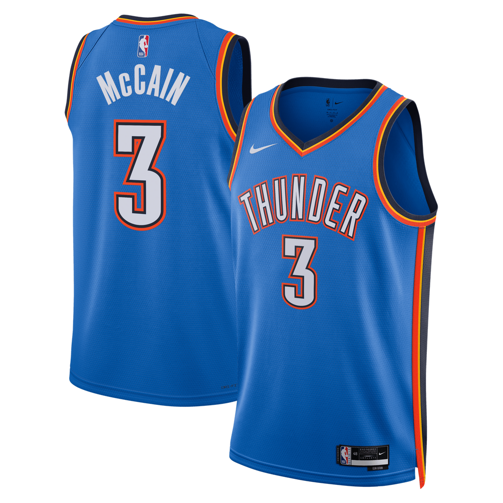 Oklahoma City Thunder Nike Icon Edition Swingman Jersey - Blue - Jared McCain