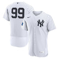 New York Yankees Aaron Judge Nike White Home Authentic Sponsor Patch Jersey