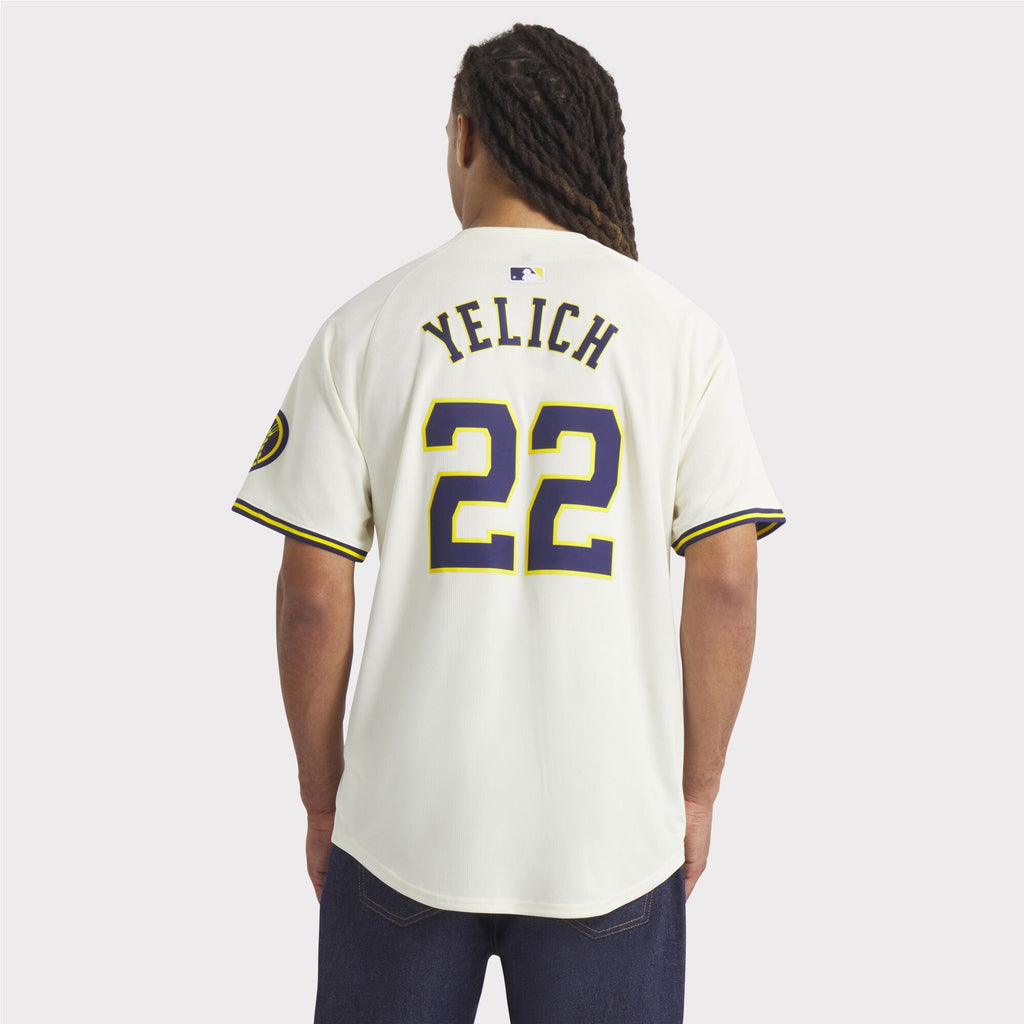 Milwaukee Brewers Christian Yelich Nike Cream Home Limited Player Jersey
