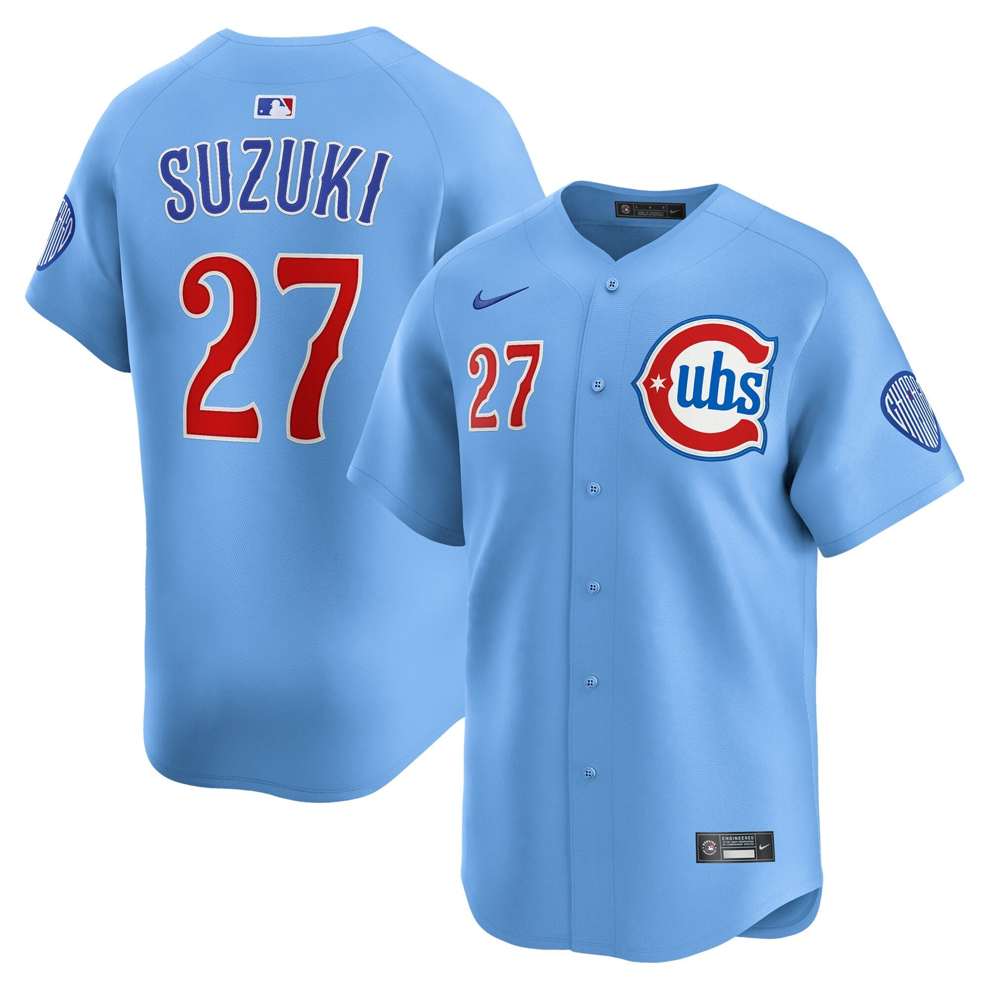 Chicago Cubs Seiya Suzuki Nike Light Blue 2nd Alternate Limited Player Jersey