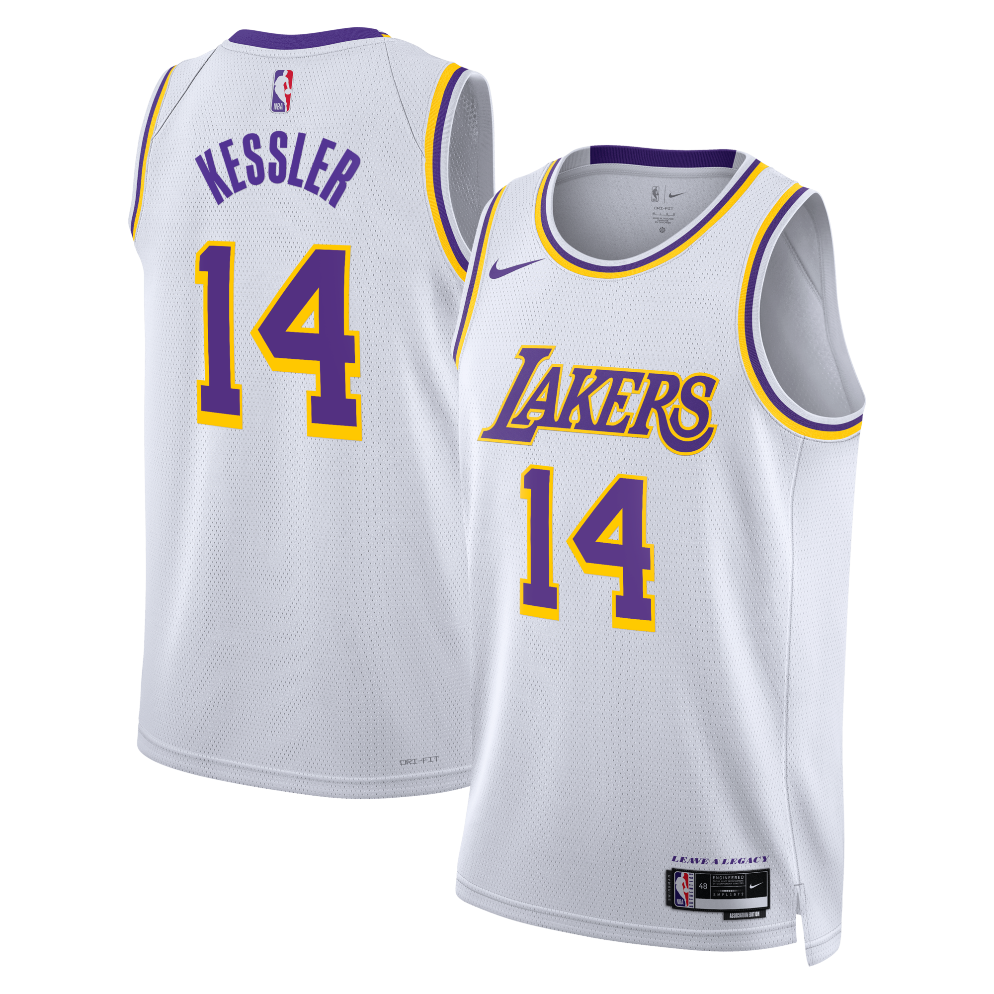 Los Angeles Lakers Nike Association Edition Edition Swingman Jersey - White - Walker Kessler