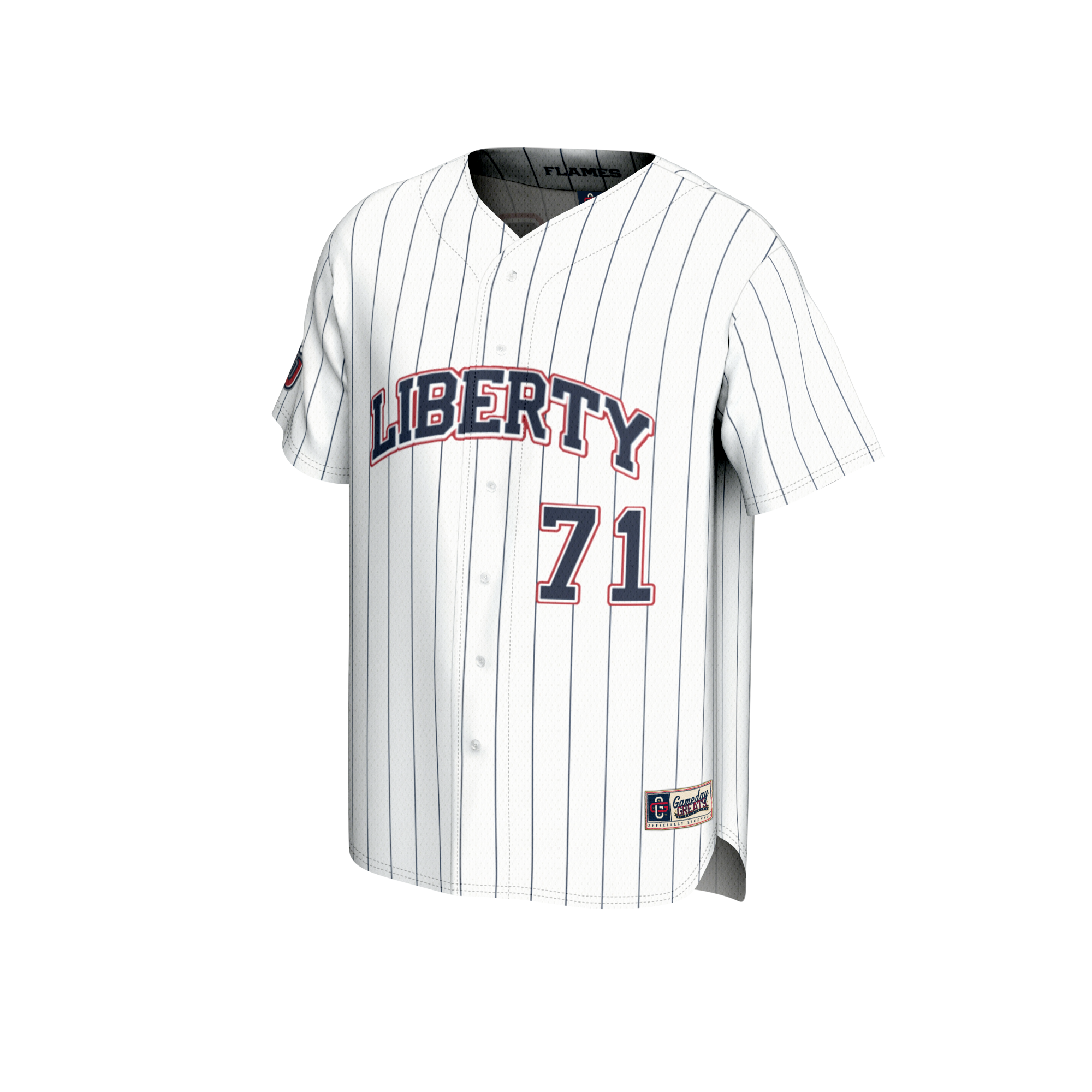 Adult GameDay Greats #71 White Liberty Flames Lightweight Collegiate Baseball Fashion Jersey