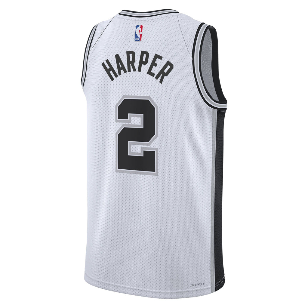 San Antonio Spurs Nike Association Edition Swingman Jersey NBA 2025 First Round Draft Pick - White - Dylan Harper