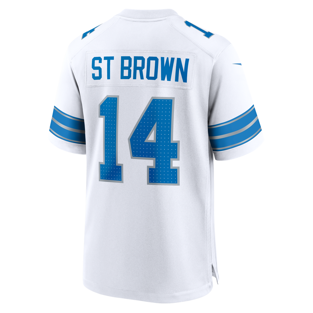 Detroit Lions Amon-Ra St. Brown Nike White Game Jersey