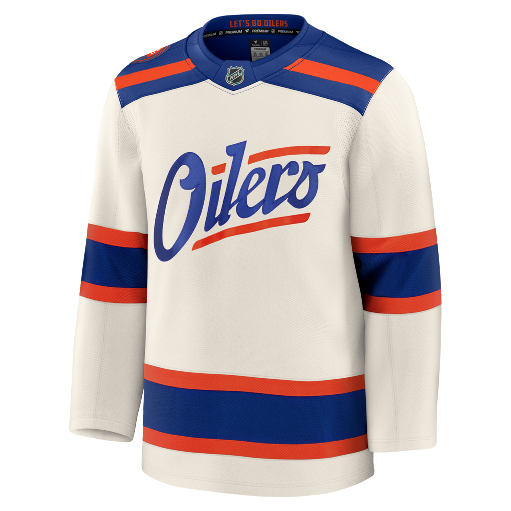 Edmonton Oilers Fanatics Light Beige Alternate Premium Jersey