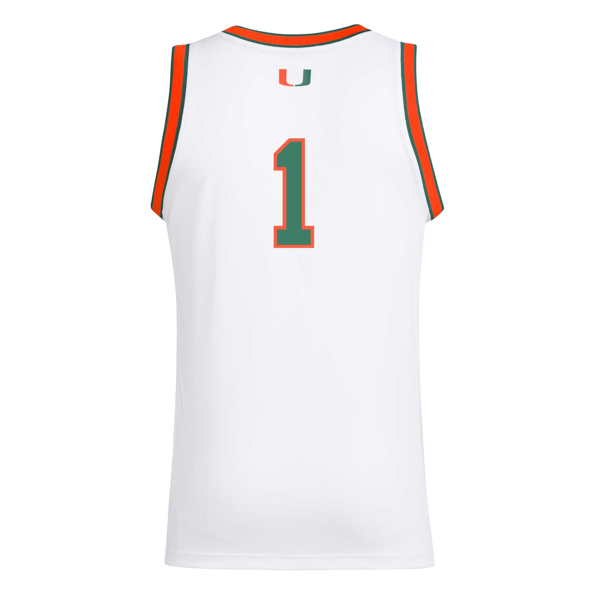 adidas #1 White Miami Hurricanes Replica Swingman Jersey