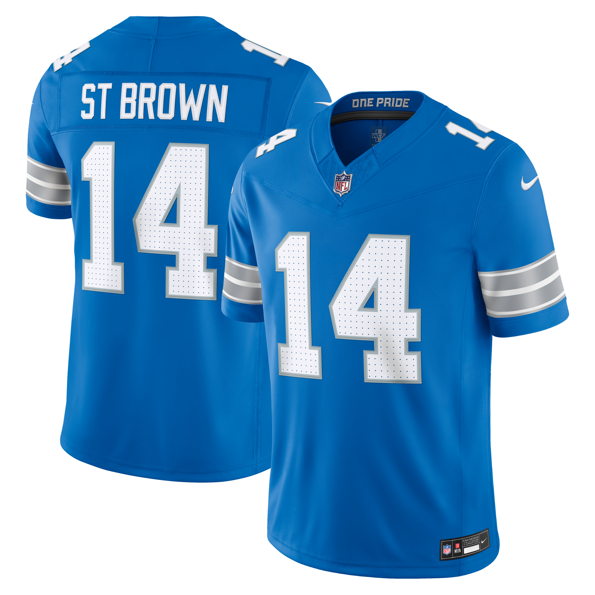 Detroit Lions Amon-Ra St. Brown Nike Blue Team Vapor F.U.S.E. Stitched Limited Jersey
