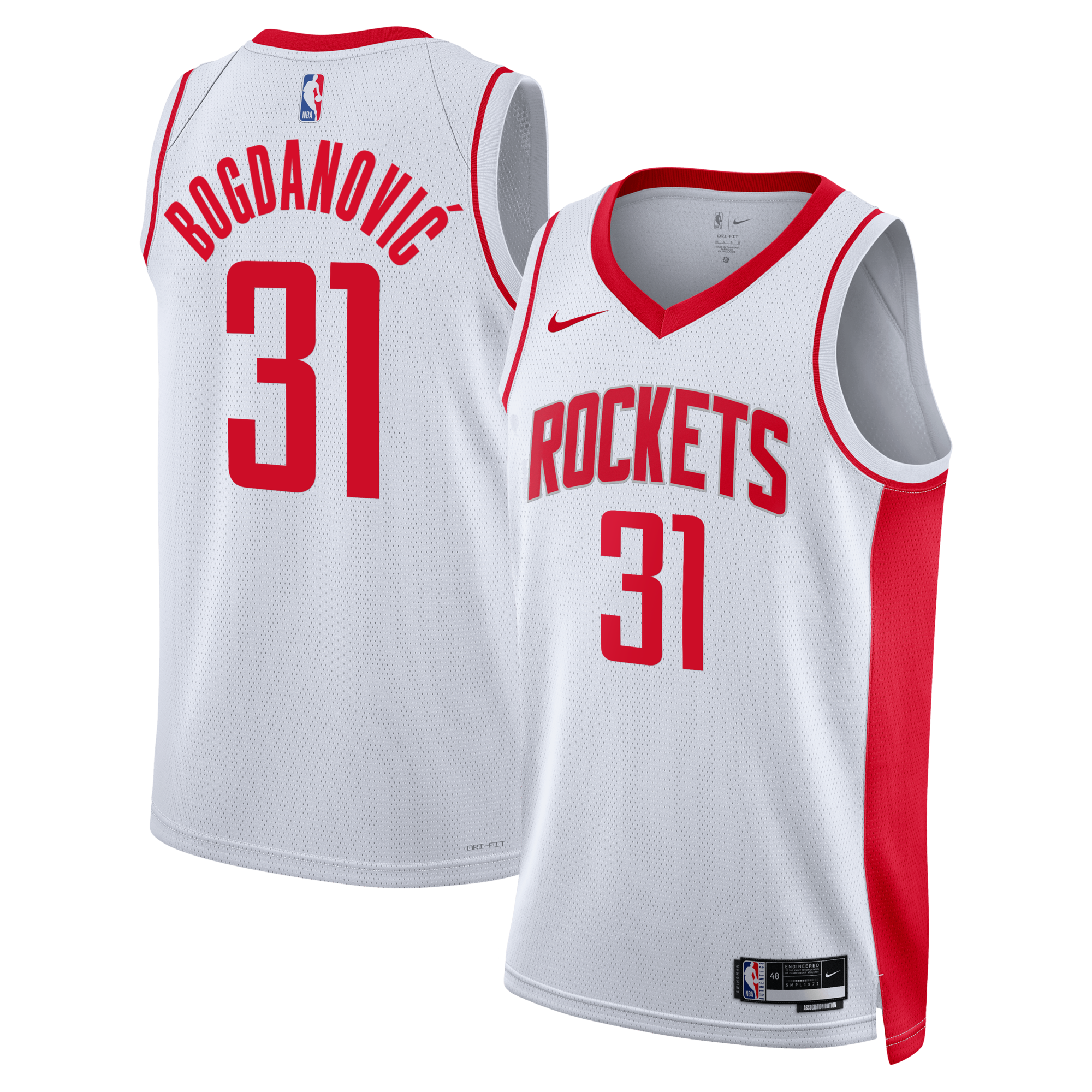 Houston Rockets Nike Association Edition Swingman Jersey - White - Bogdan Bogdanovi?