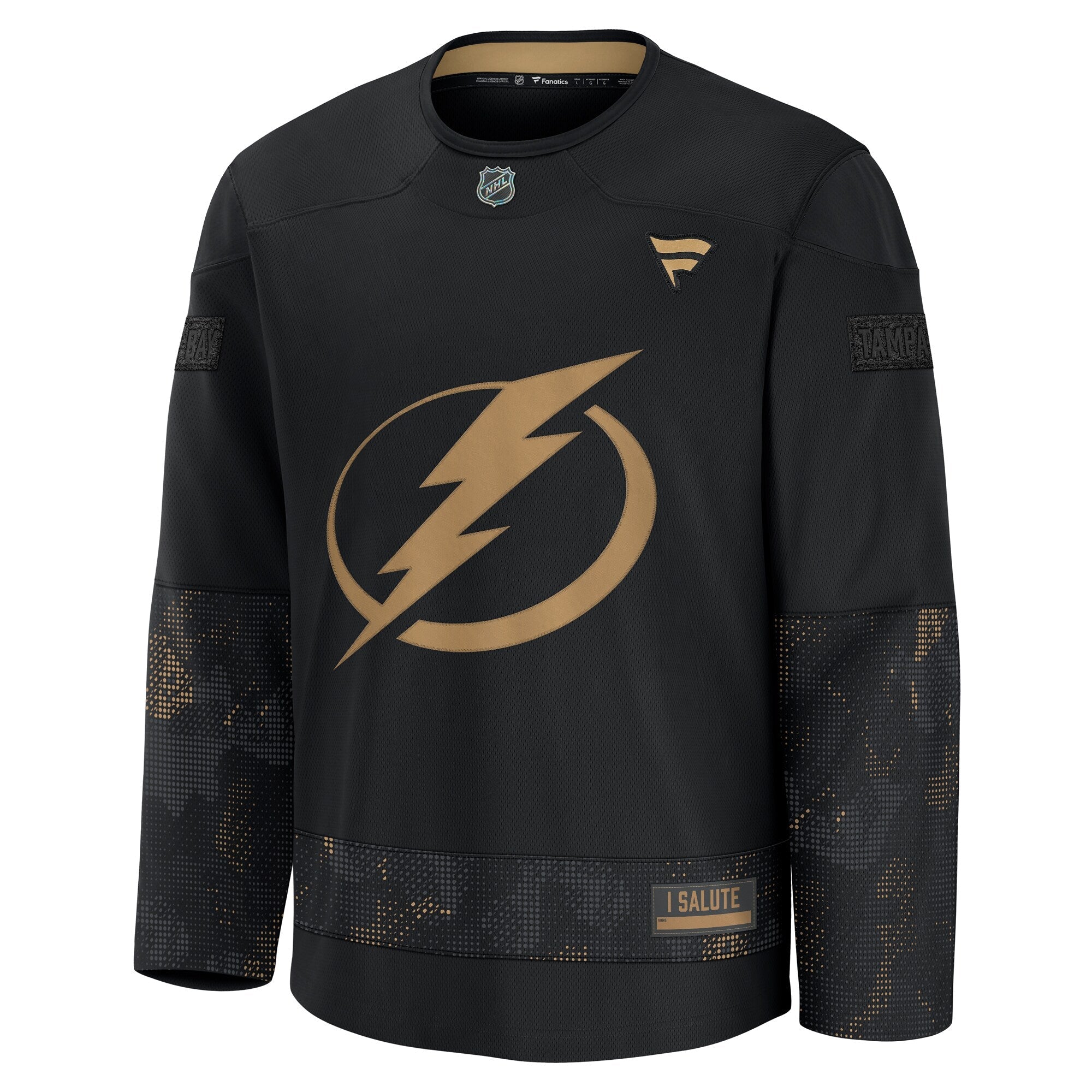 Tampa Bay Lightning Fanatics Black 2024 Military Appreciation Practice Jersey