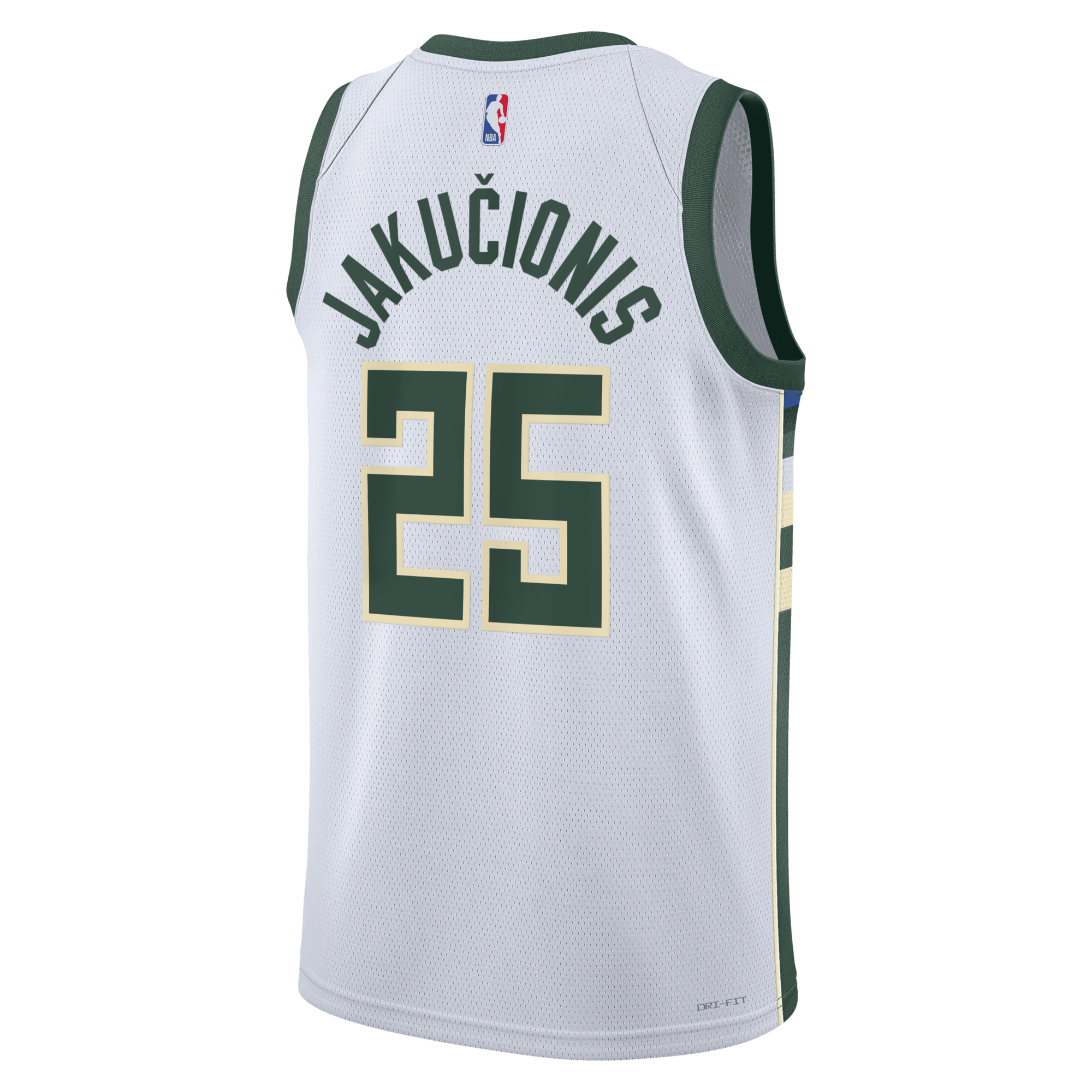Milwaukee Bucks Nike Association Edition Swingman Jersey - White - Kasparas Jaku?ionis