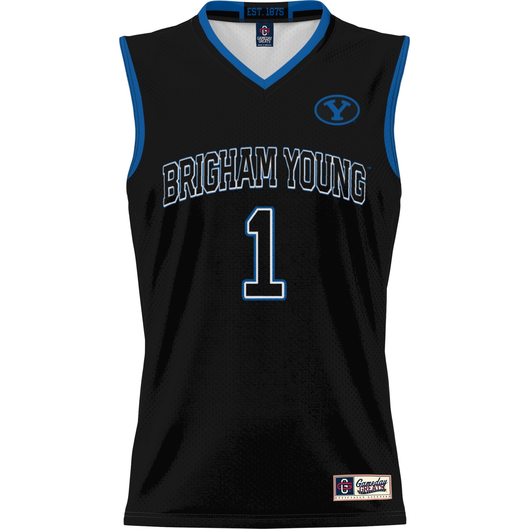 Male GameDay Greats #1 Black BYU Cougars Lightweight Basketball Jersey