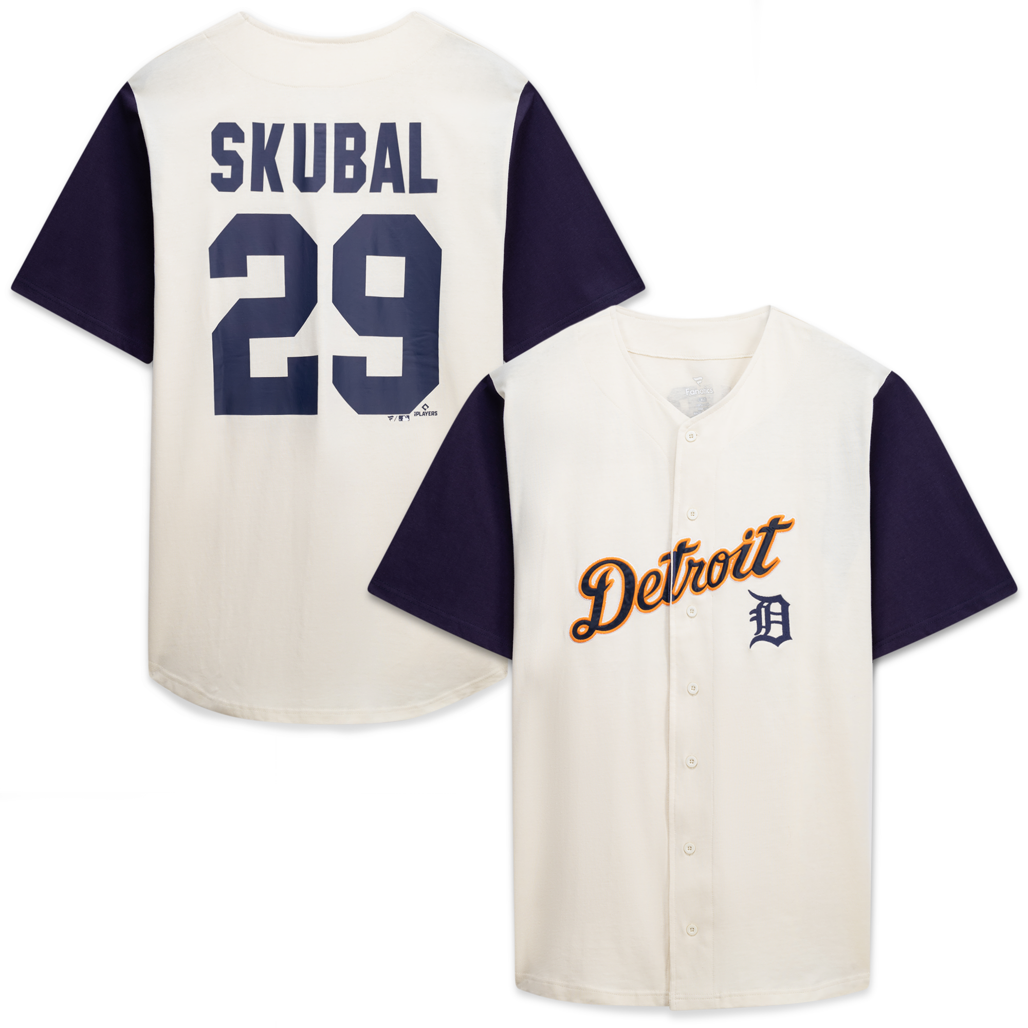 Detroit Tigers Profile Cream/Navy Big & Tall Two-Color Fashion Jersey