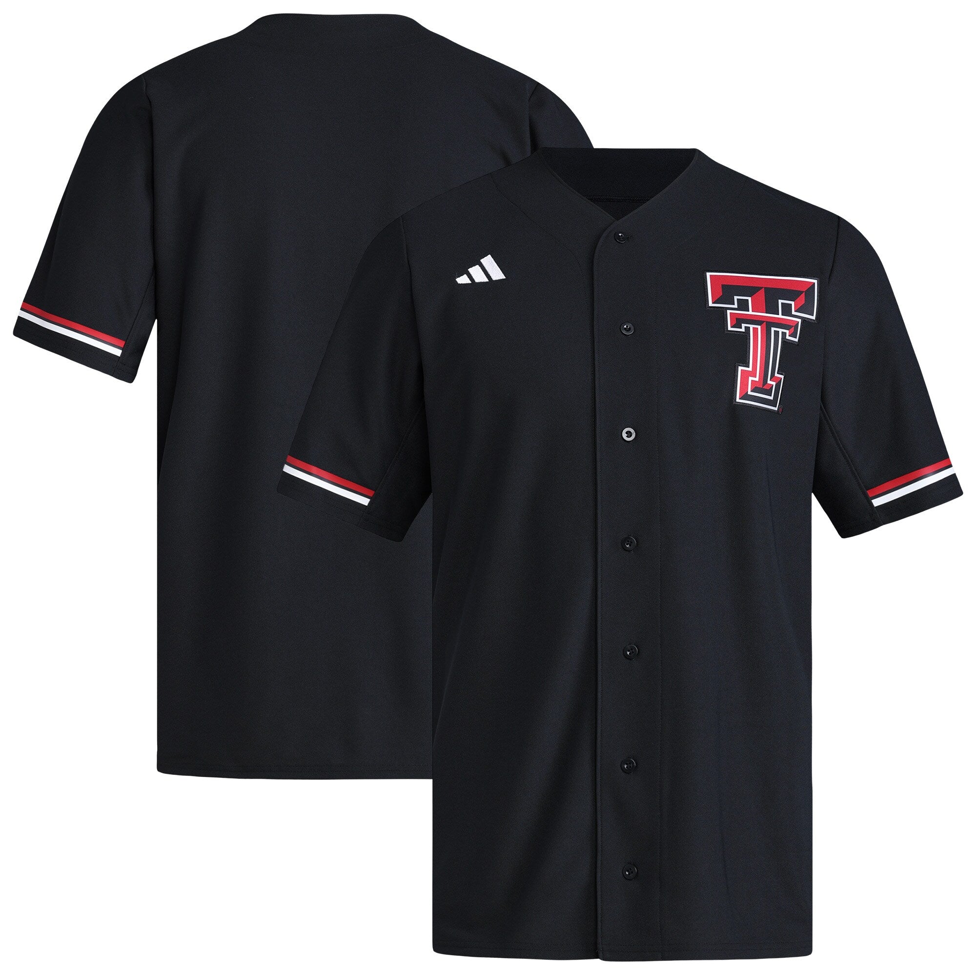 adidas Black Texas Tech Red Raiders Replica Baseball Jersey