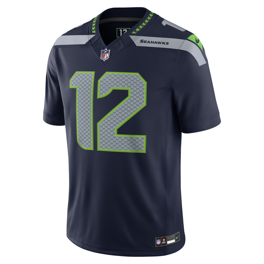 Seattle Seahawks 12s Nike College Navy Team Vapor F.U.S.E. Stitched Limited Jersey