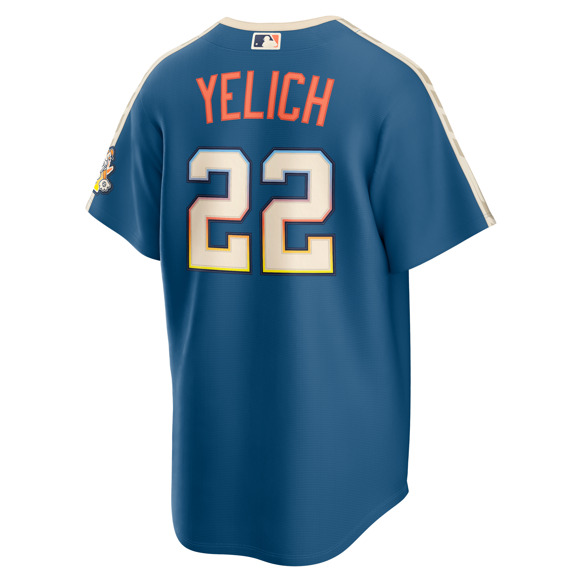 Milwaukee Brewers Christian Yelich Nike Mineral Blue 2026 City Connect Stadium Jersey