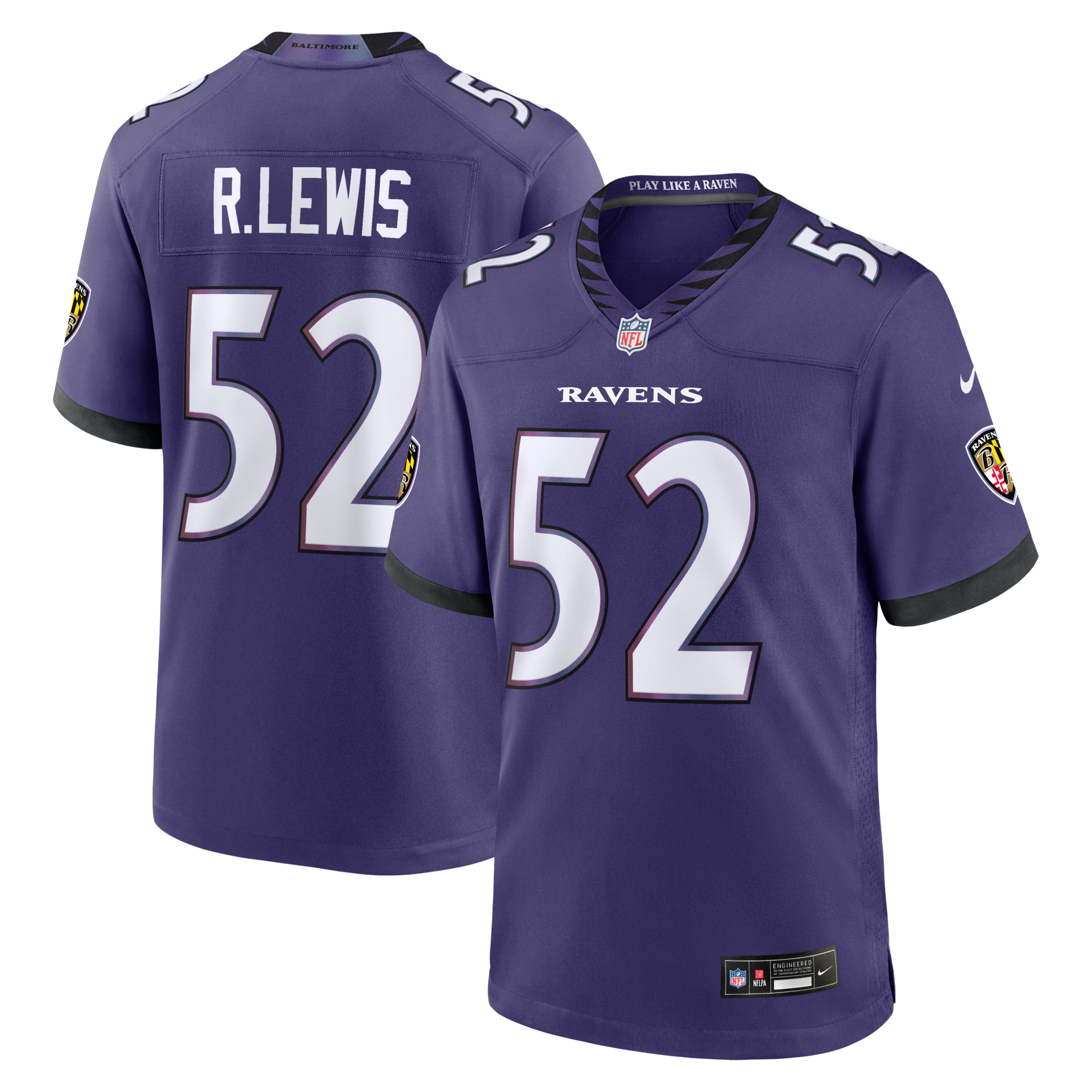 Baltimore Ravens Ray Lewis Nike Purple Team Retired Player Game Jersey