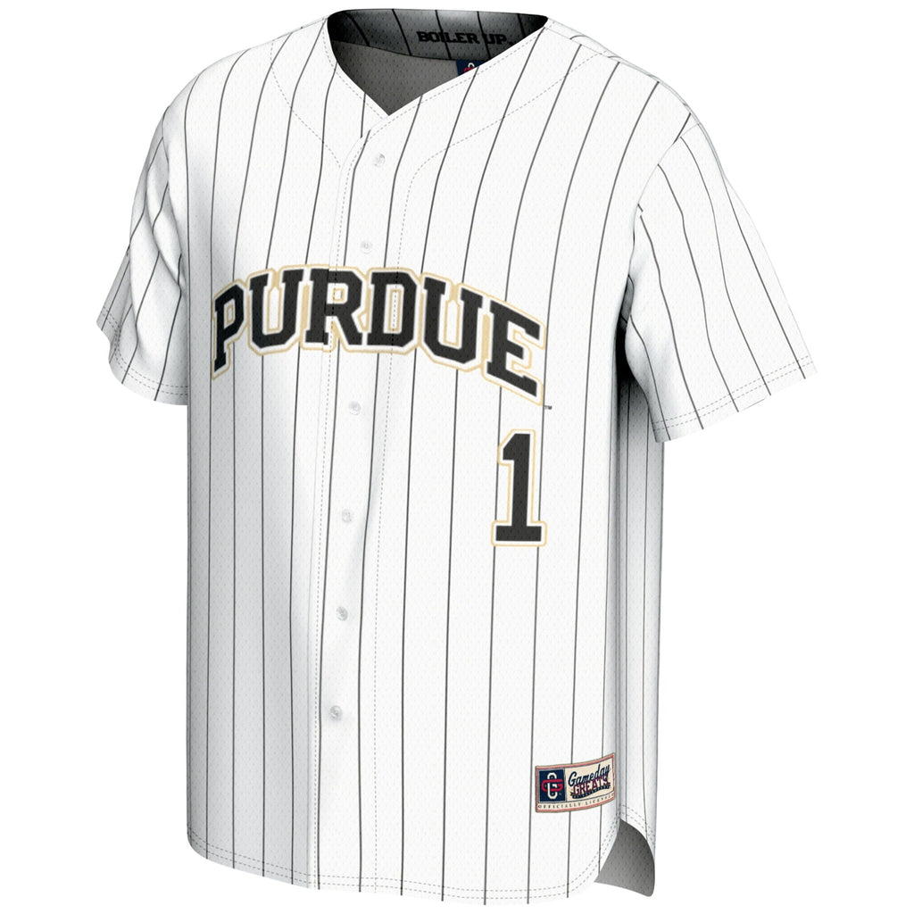 GameDay Greats #1 White Purdue Boilermakers Lightweight Baseball Jersey