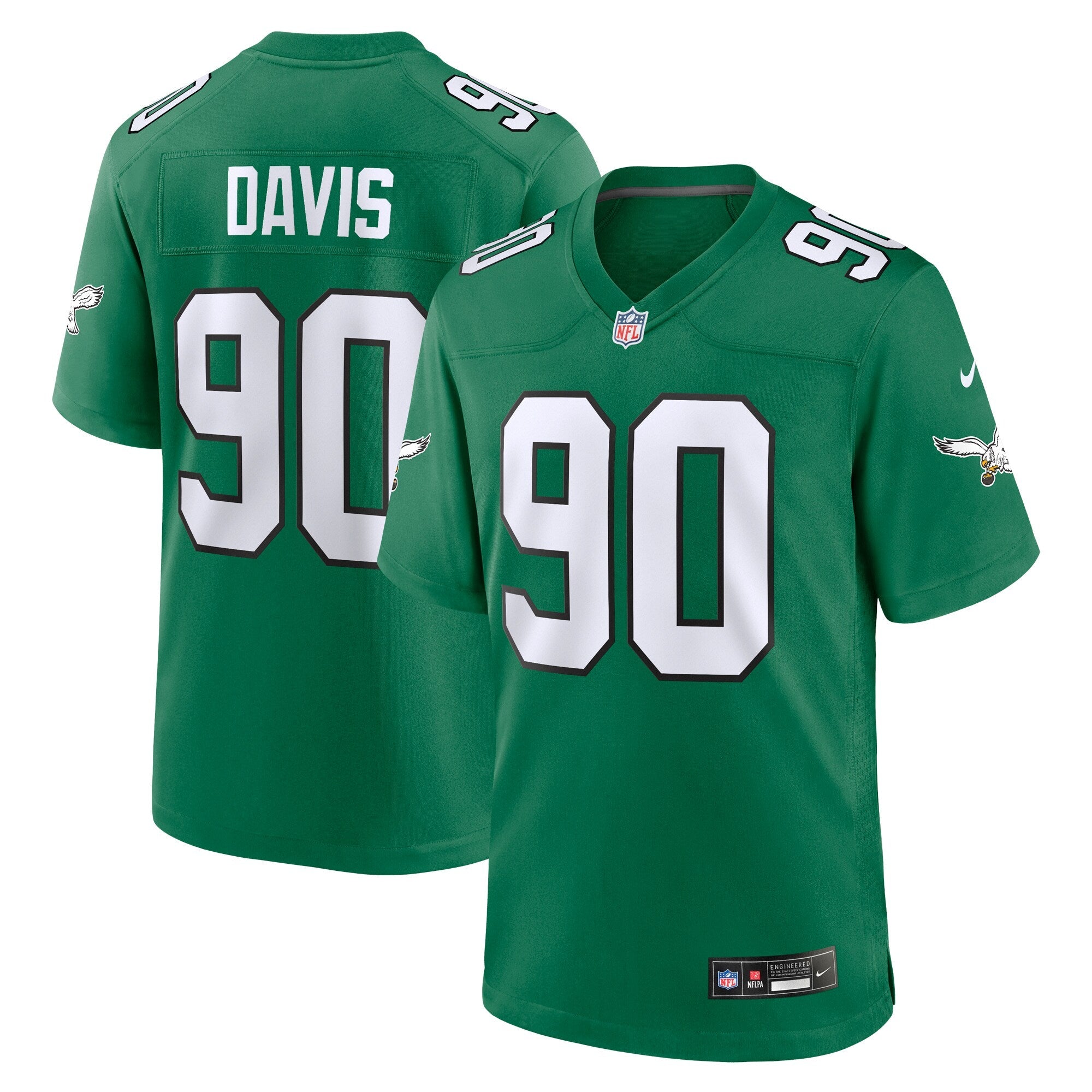 Philadelphia Eagles Jordan Davis Nike Kelly Green Alternate Game Jersey