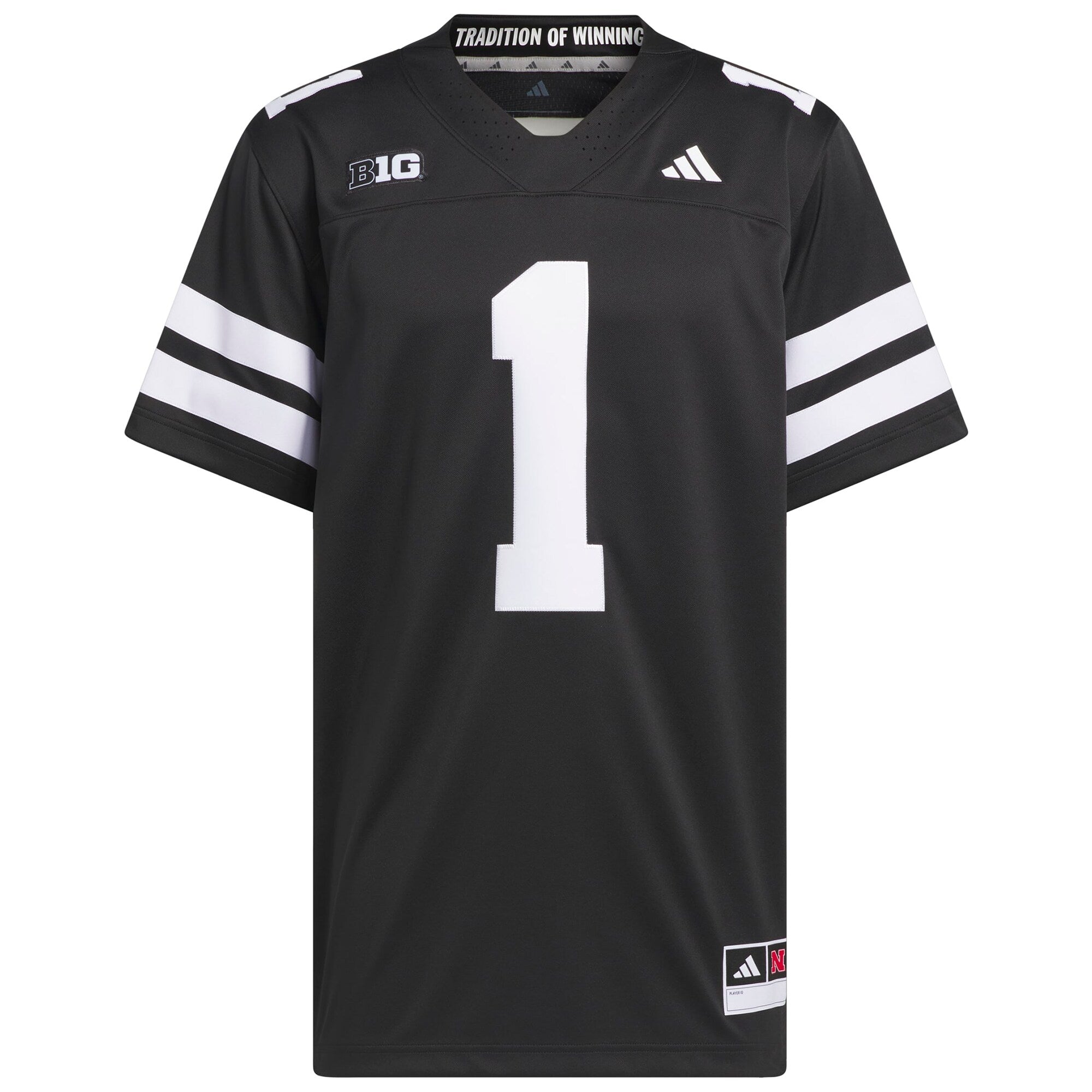 adidas #1 Black Nebraska Huskers Alternate Premier Jersey