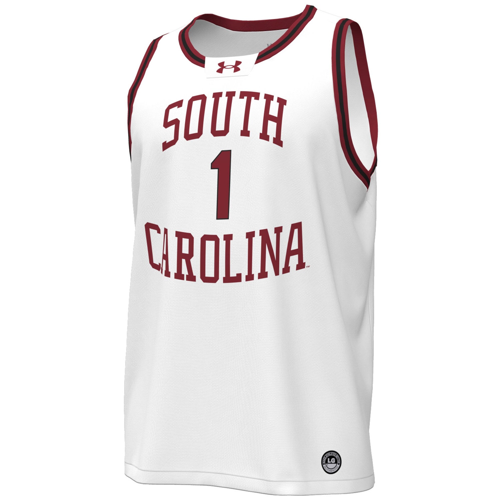Under Armour #1 White South Carolina Gamecocks Throwback Replica Basketball Jersey