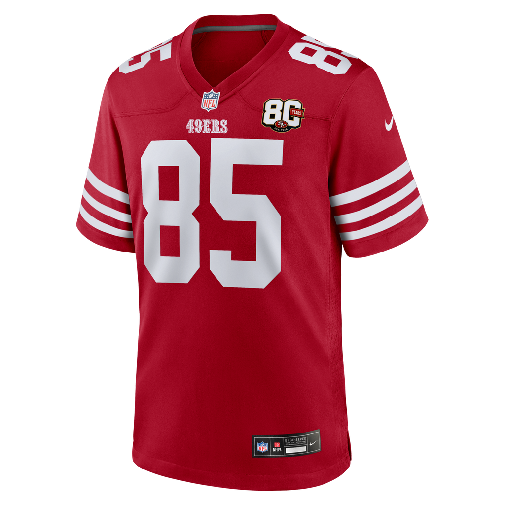 San Francisco 49ers George Kittle Nike Scarlet 80th Anniversary Game Jersey