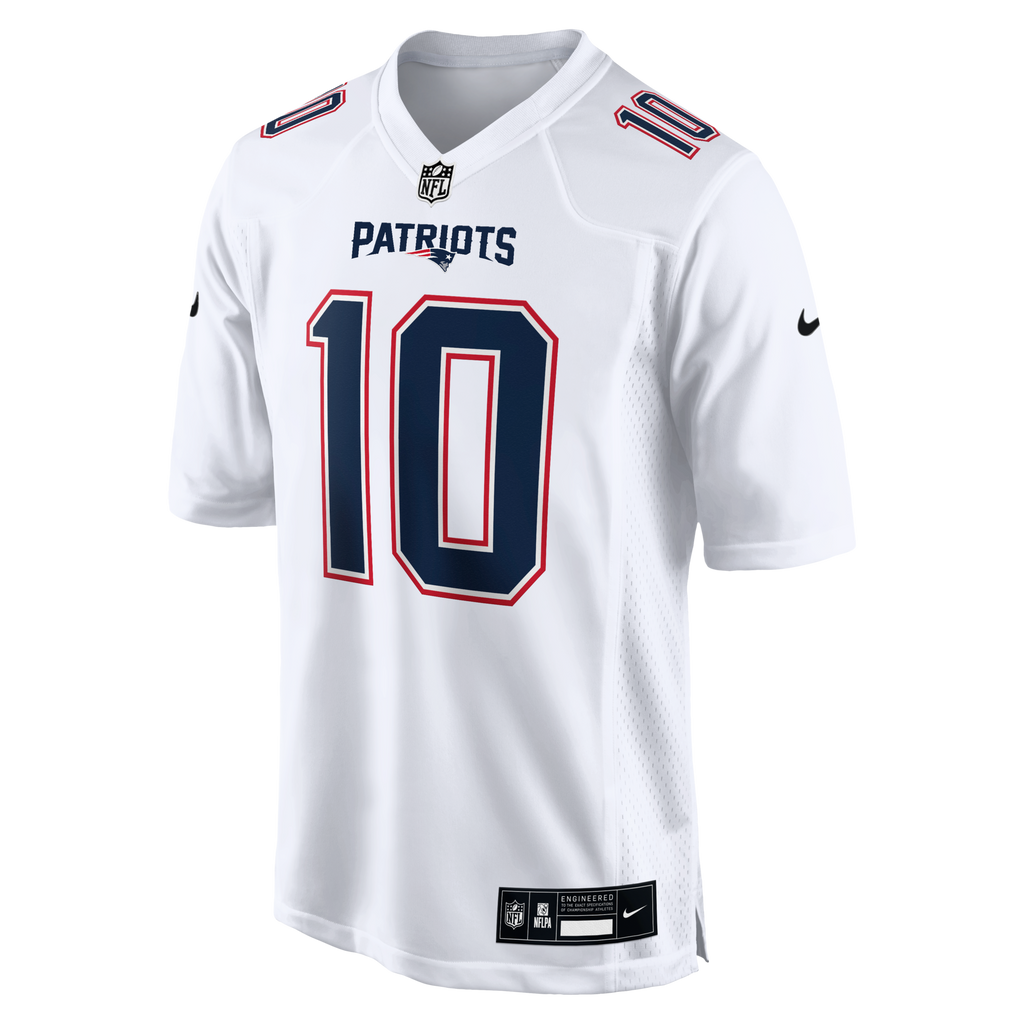 New England Patriots Drake Maye Nike Tundra White Game Jersey