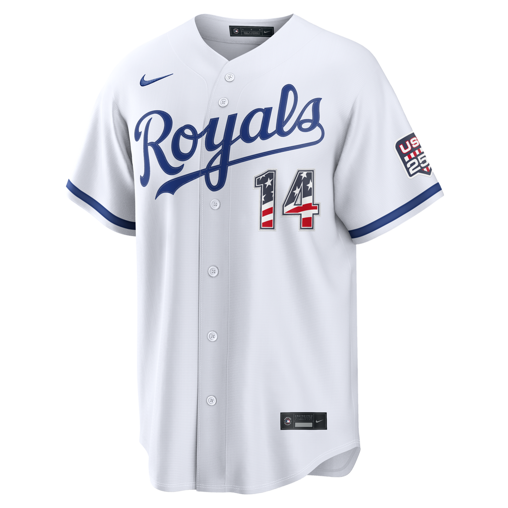 Fourth of July Kansas City Royals Jac Caglianone Nike White USA 250 Stadium Jersey