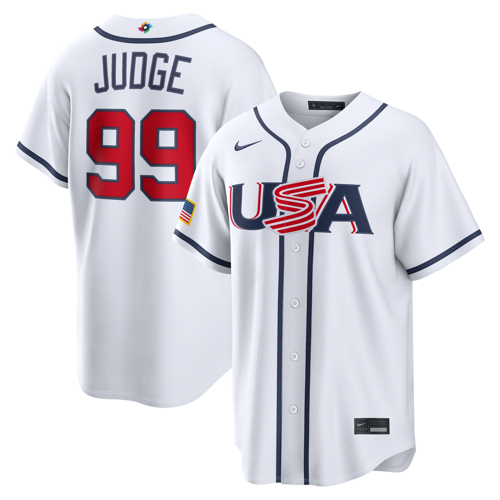 USA Baseball Aaron Judge Nike White 2026 World Baseball Classic Home Stadium Jersey