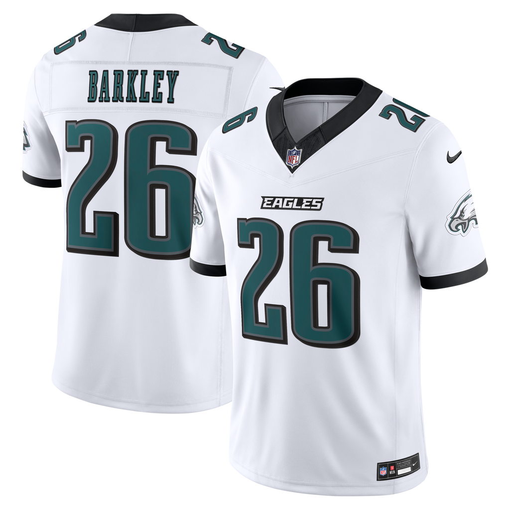 Philadelphia Eagles Saquon Barkley Nike White Vapor F.U.S.E. Stitched Limited Jersey