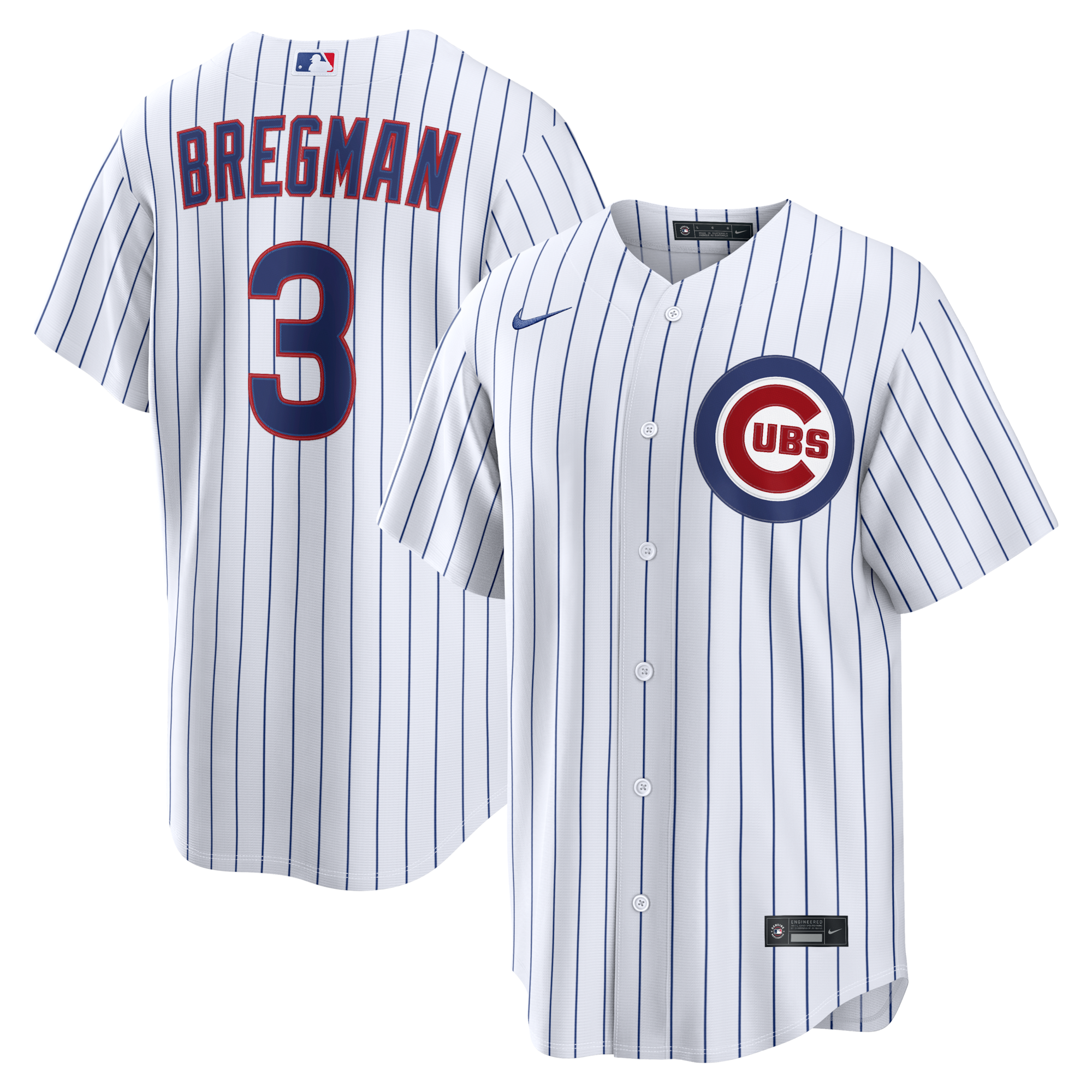 Chicago Cubs Alex Bregman Nike White Home Replica Jersey