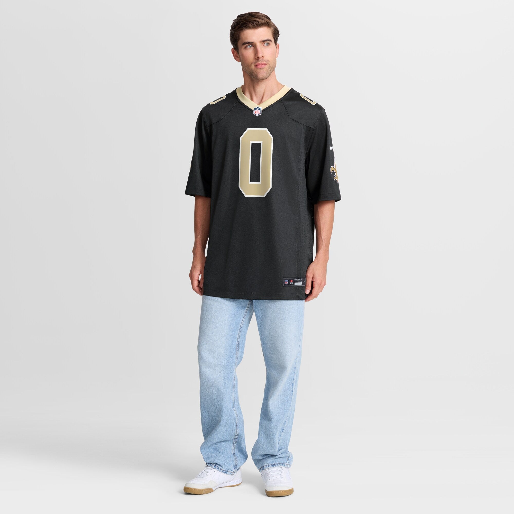 New Orleans Saints Jordyn Tyson Nike Black 2026 NFL Draft First Round Pick No. 8 Team Game Jersey