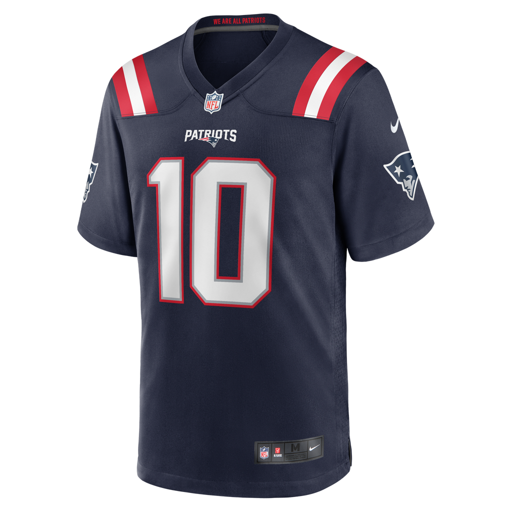 New England Patriots Drake Maye Nike Navy Player Game Jersey