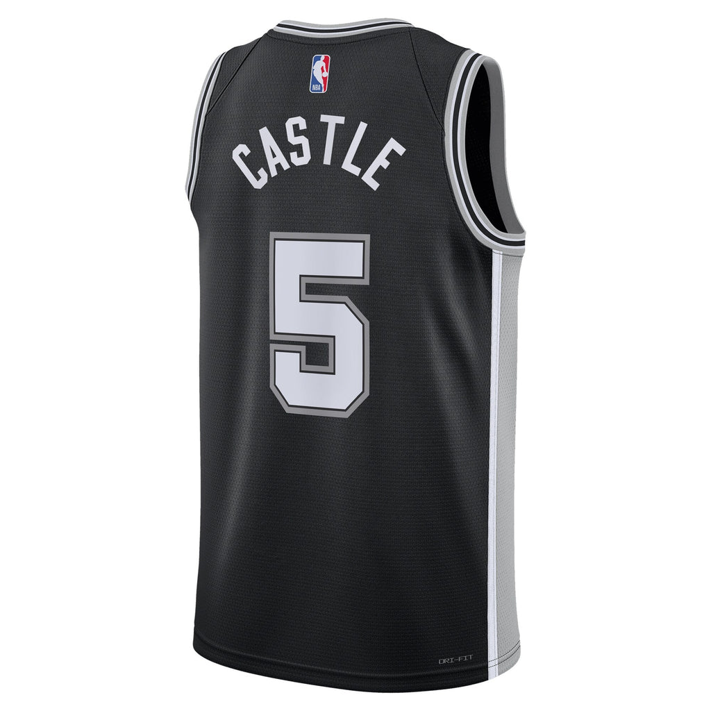 San Antonio Spurs Nike Icon Swingman Jersey - Black - Stephon Castle