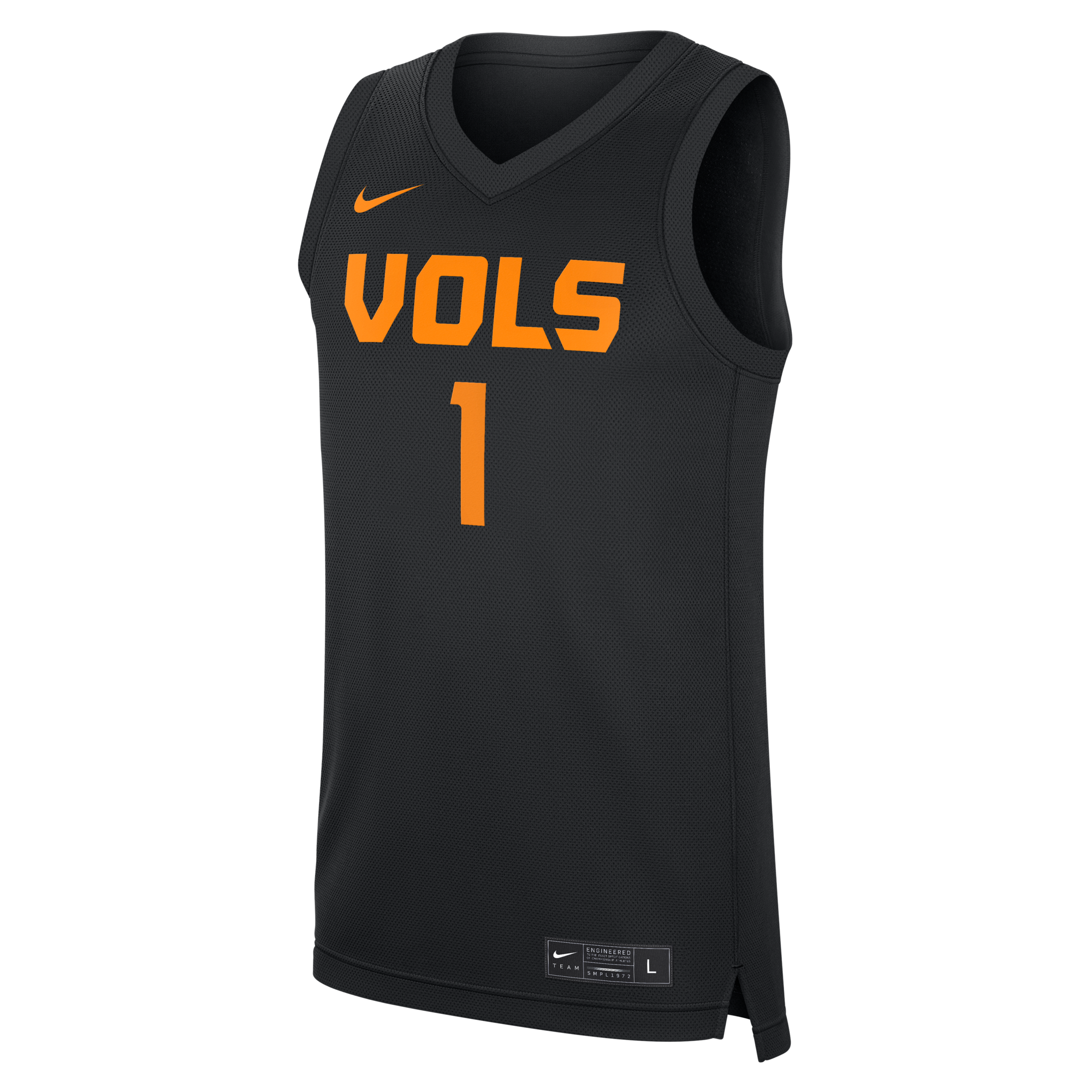 Nike Black Tennessee Volunteers #1 Replica Basketball Jersey
