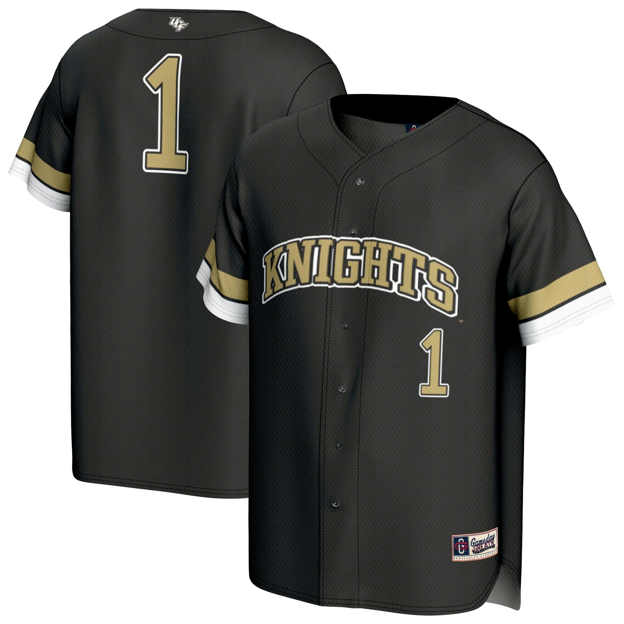 GameDay Greats #1 Black UCF Knights Collegiate Baseball Fashion Jersey