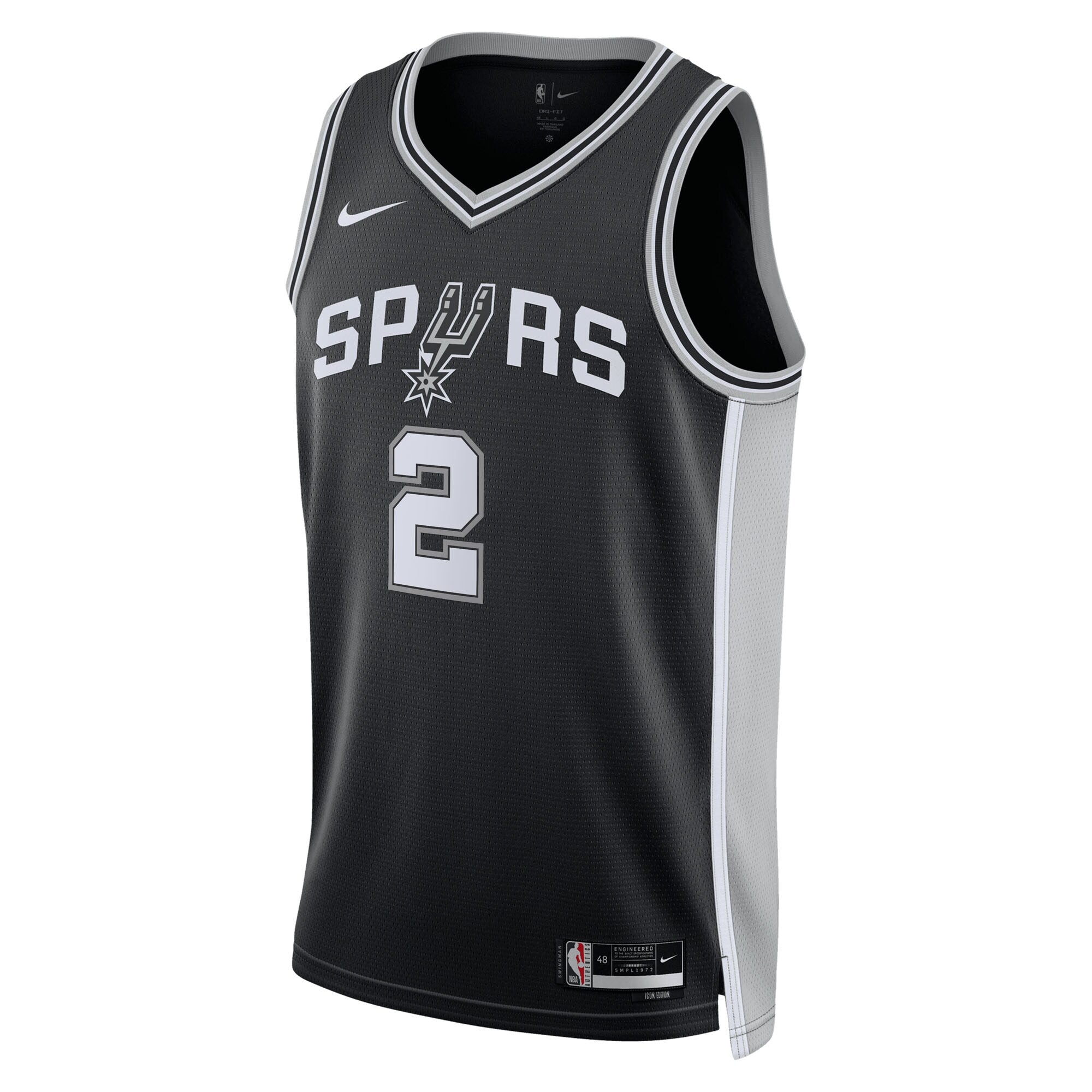 San Antonio Spurs Nike Icon Edition Swingman Jersey NBA 2025 First Round Draft Pick - Black - Dylan Harper