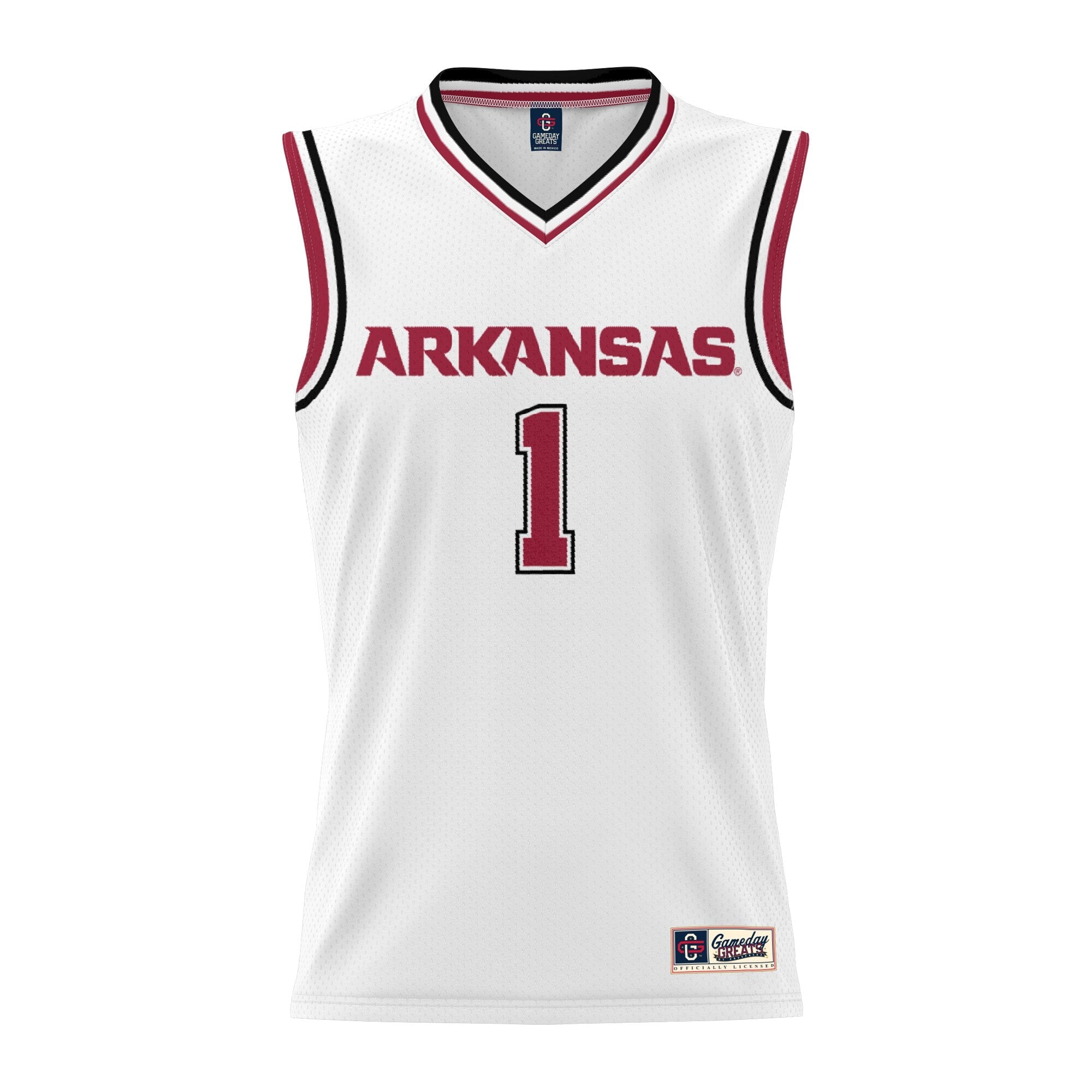 GameDay Greats #1 White Arkansas Razorbacks Lightweight Basketball Jersey