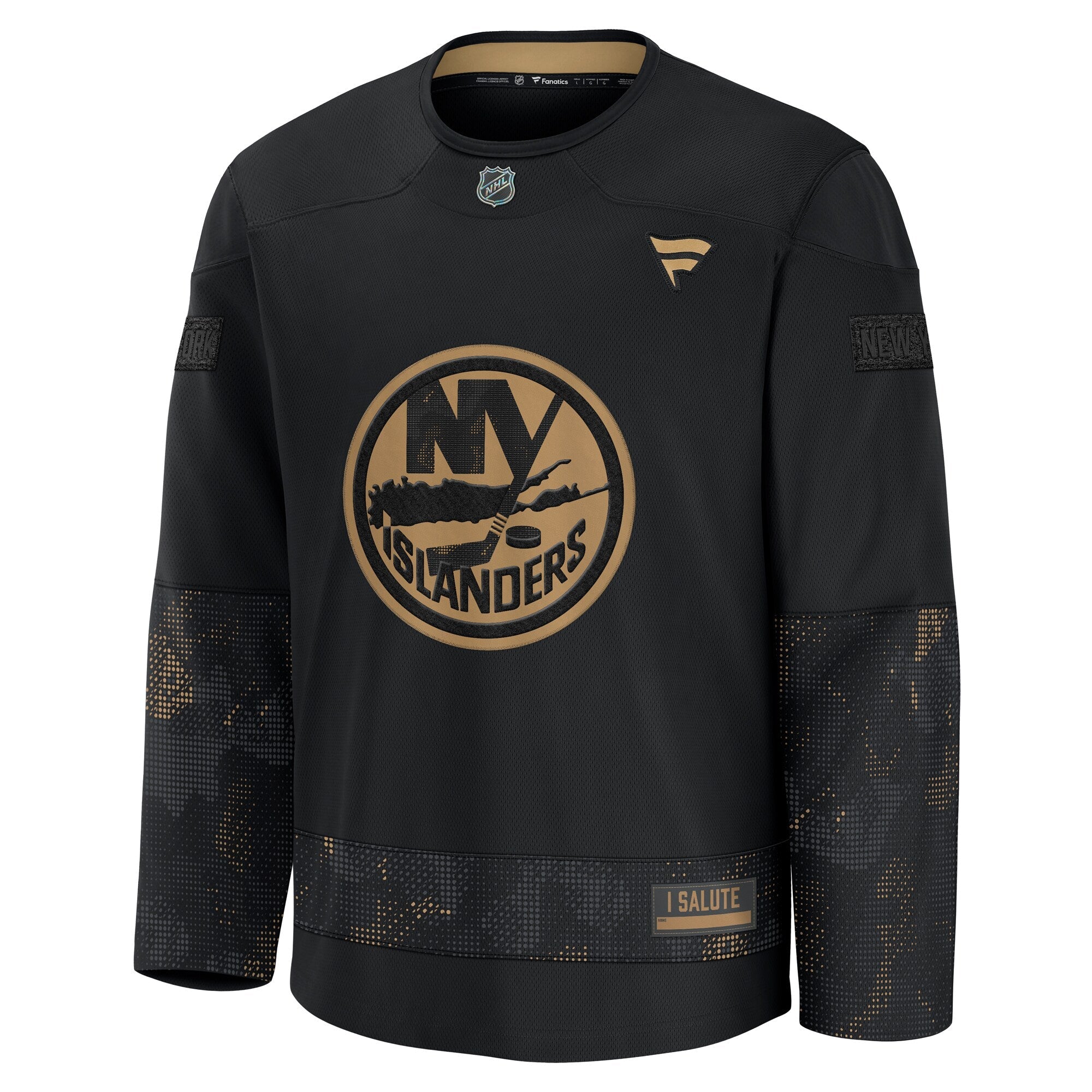 New York Islanders Fanatics Black 2024 Military Appreciation Practice Jersey