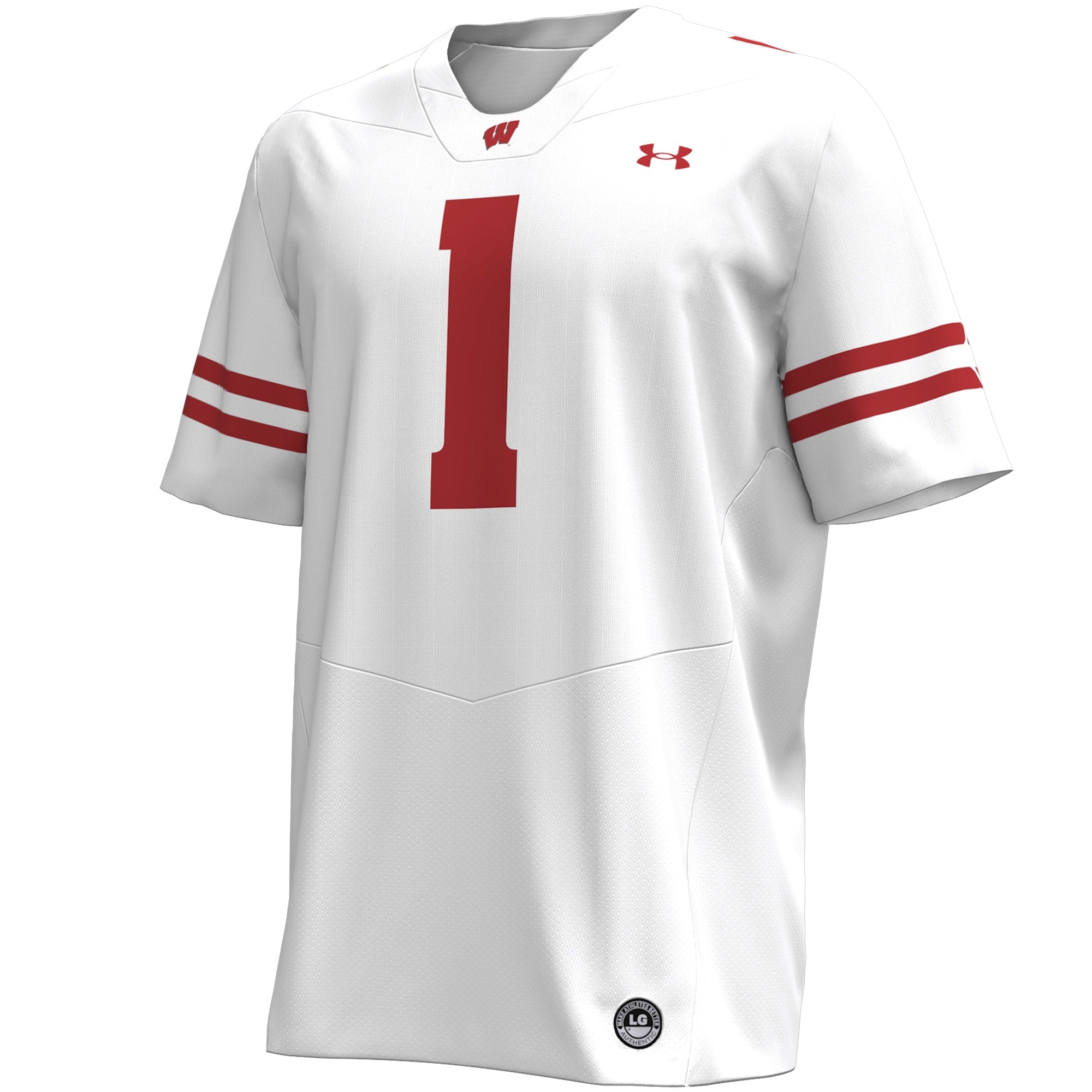 Under Armour #1 White Wisconsin Badgers Replica Football Jersey