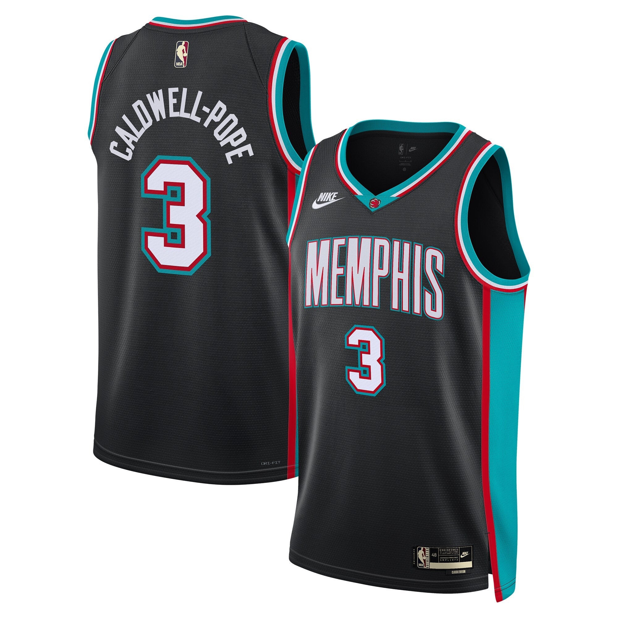 Memphis Grizzlies Nike Classic Edition Jersey - Black - Kentavious Caldwell-Pope